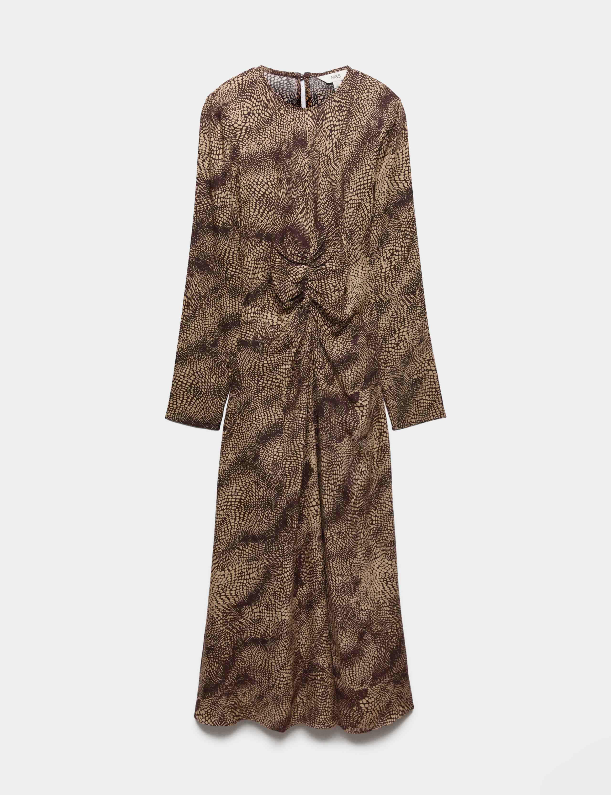 Animal Print Ruched Midi Column Dress 2 of 6