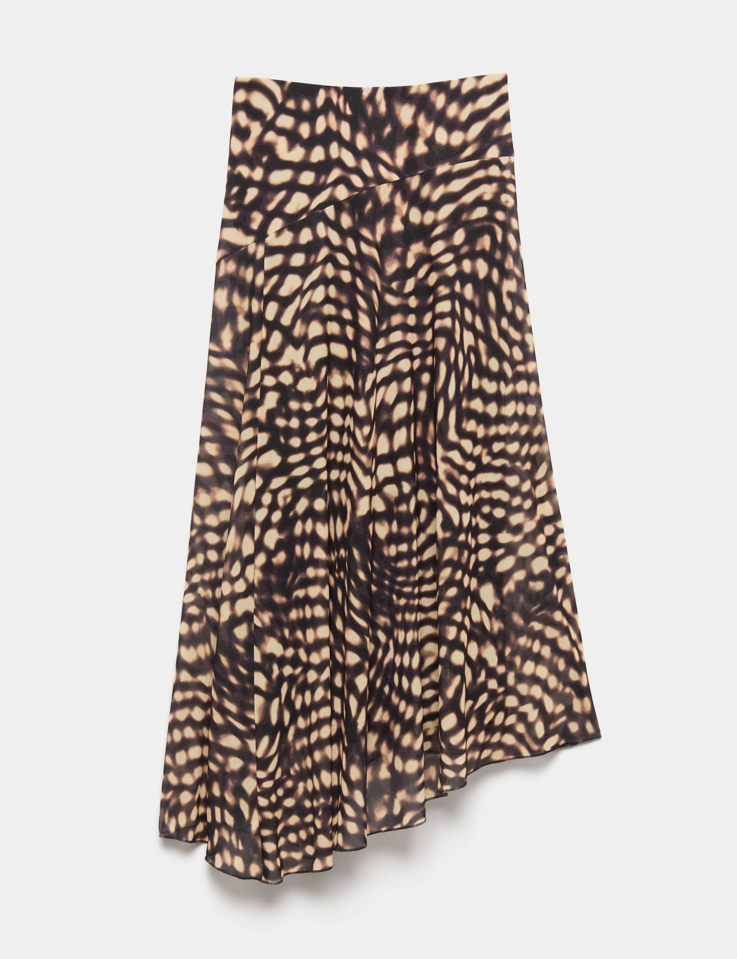 Mesh Animal Print Midi Asymmetric Skirt 2 of 6