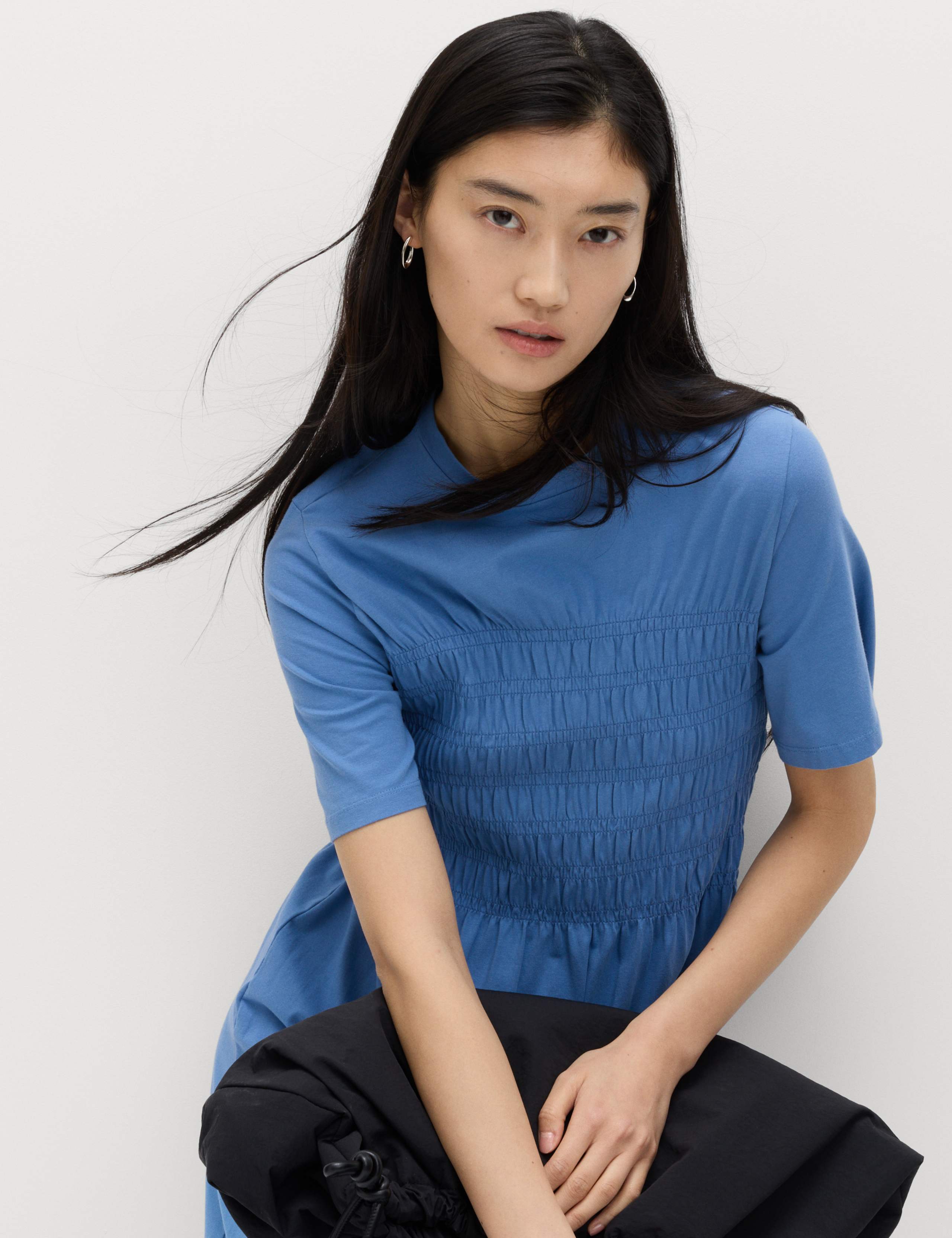 Cotton Rich Shirred Midi T-Shirt Dress 3 of 6
