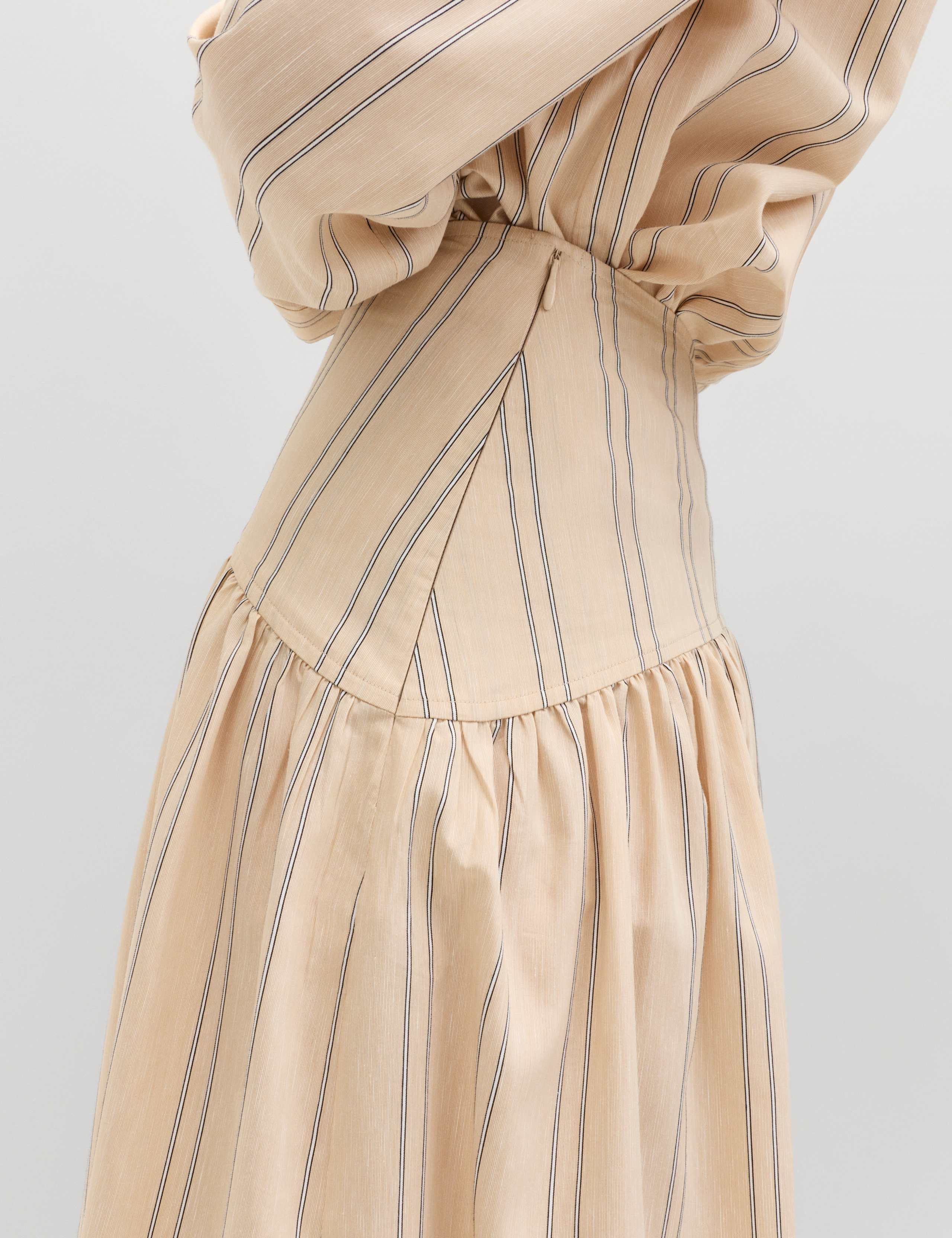 Striped Midaxi Circle Skirt With Cotton 4 of 6