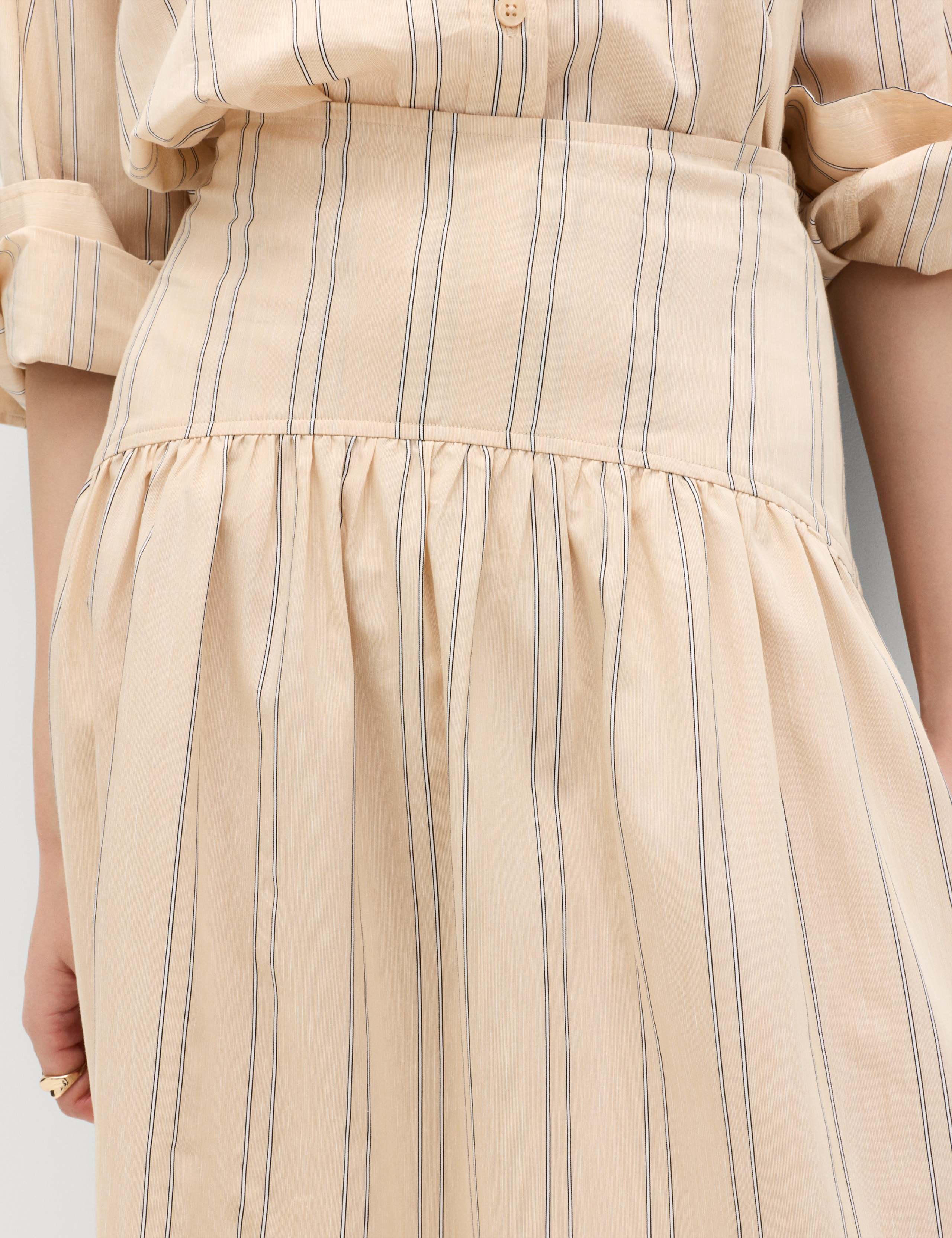 Striped Midaxi Circle Skirt With Cotton 6 of 6