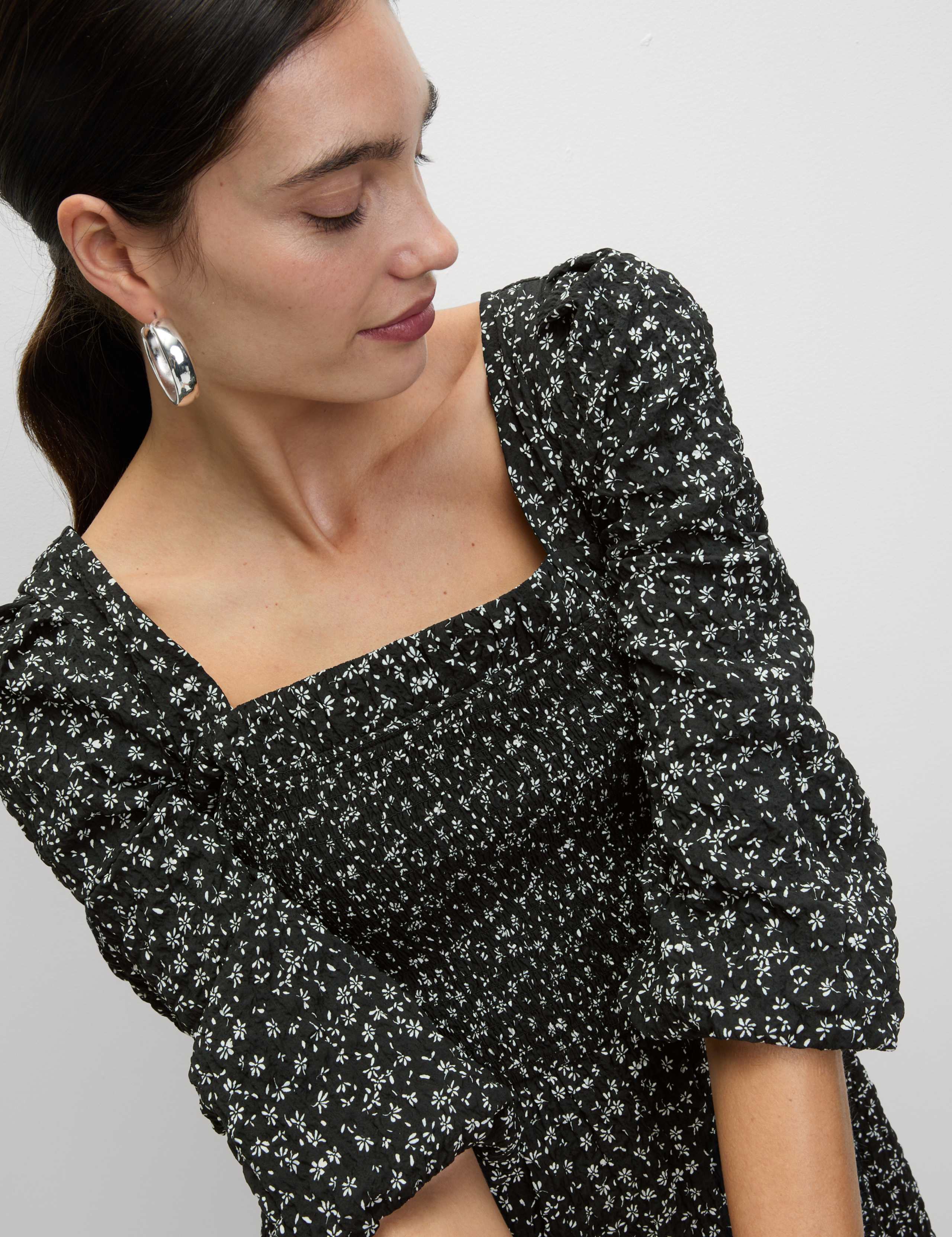 Floral Square Neck Midi Waisted Dress 4 of 4