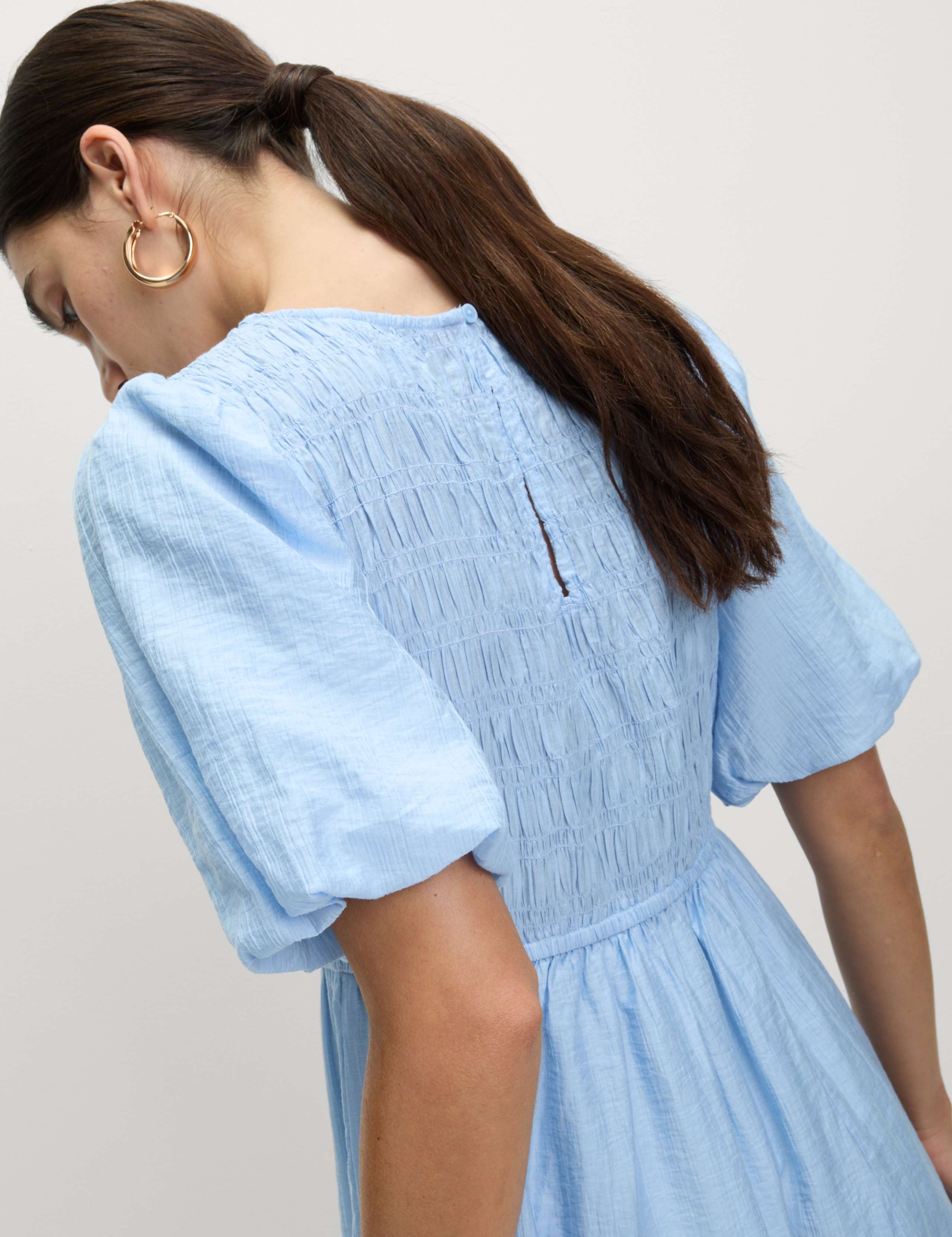 Lyocell Rich Textured Midi Waisted Dress 5 of 6