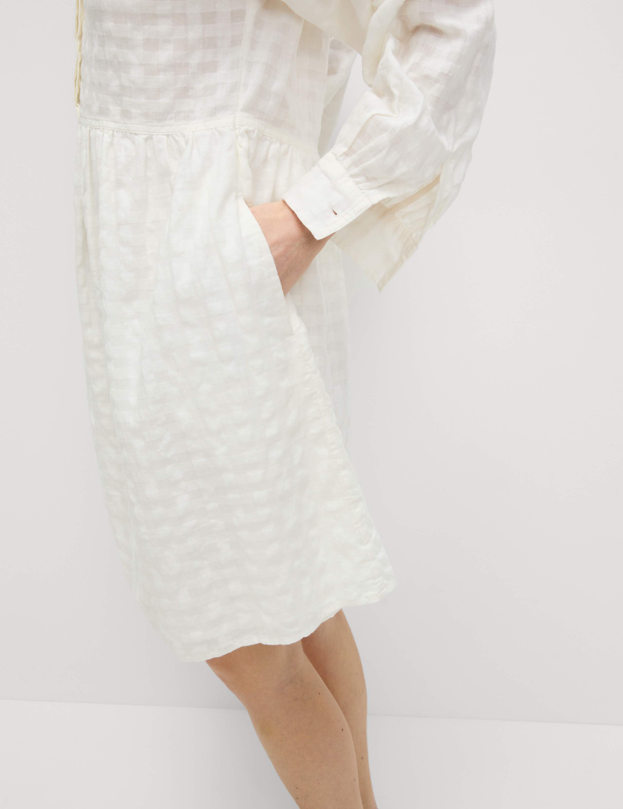 Pure Cotton Textured Mini Waisted Dress 3 of 6