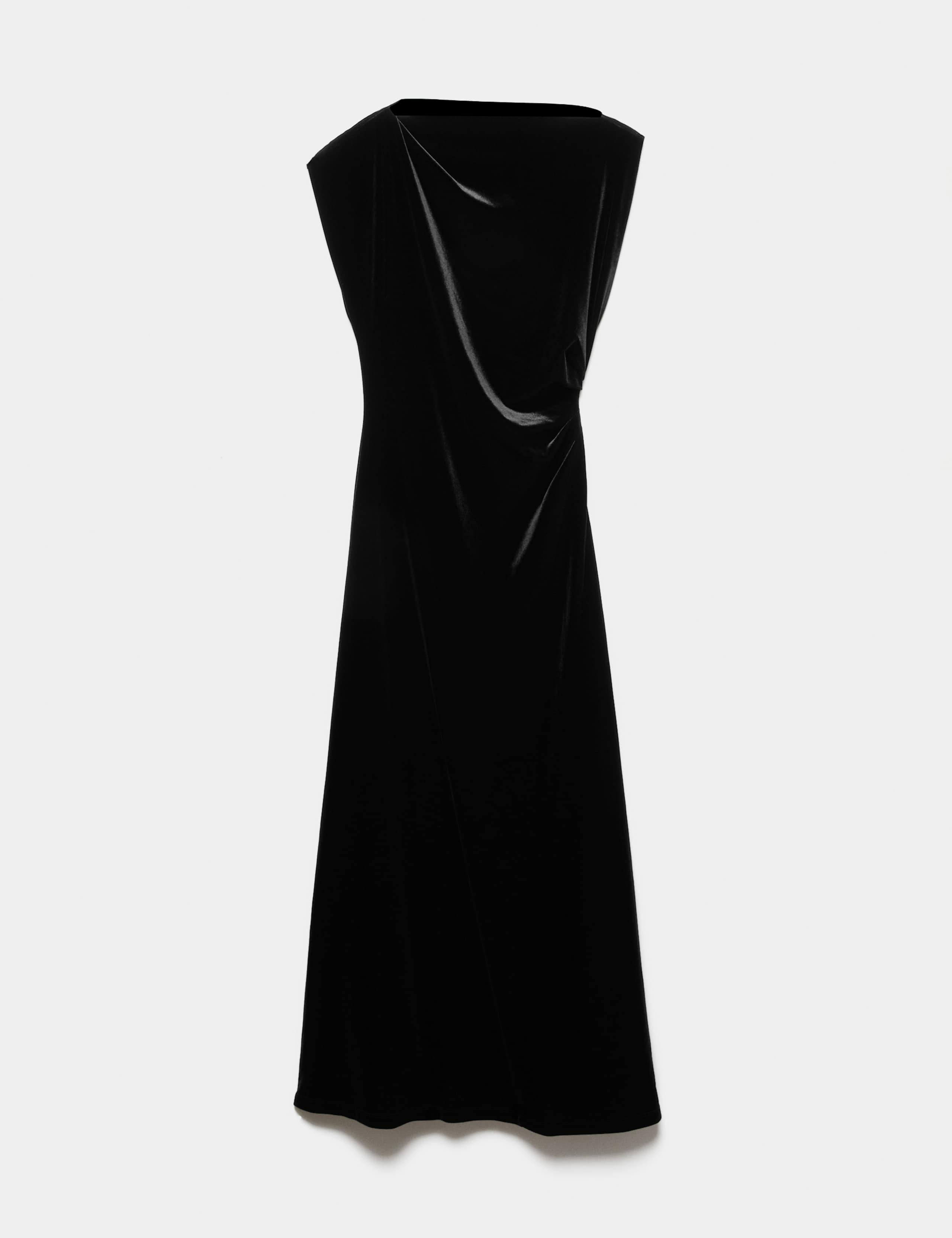 Velvet One Shoulder Midi Column Dress 2 of 6