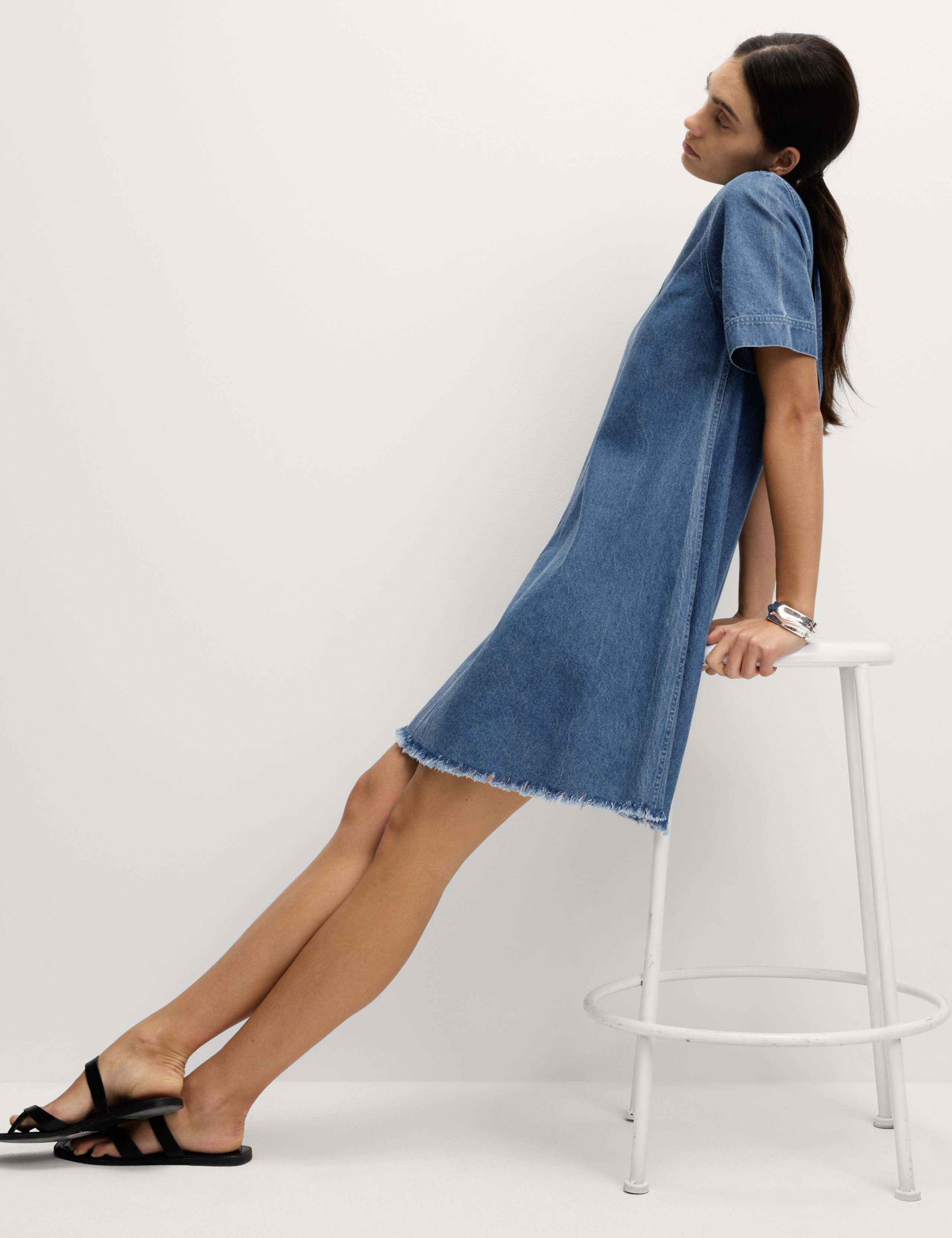Pure Cotton Denim Mini Swing Dress 5 of 6
