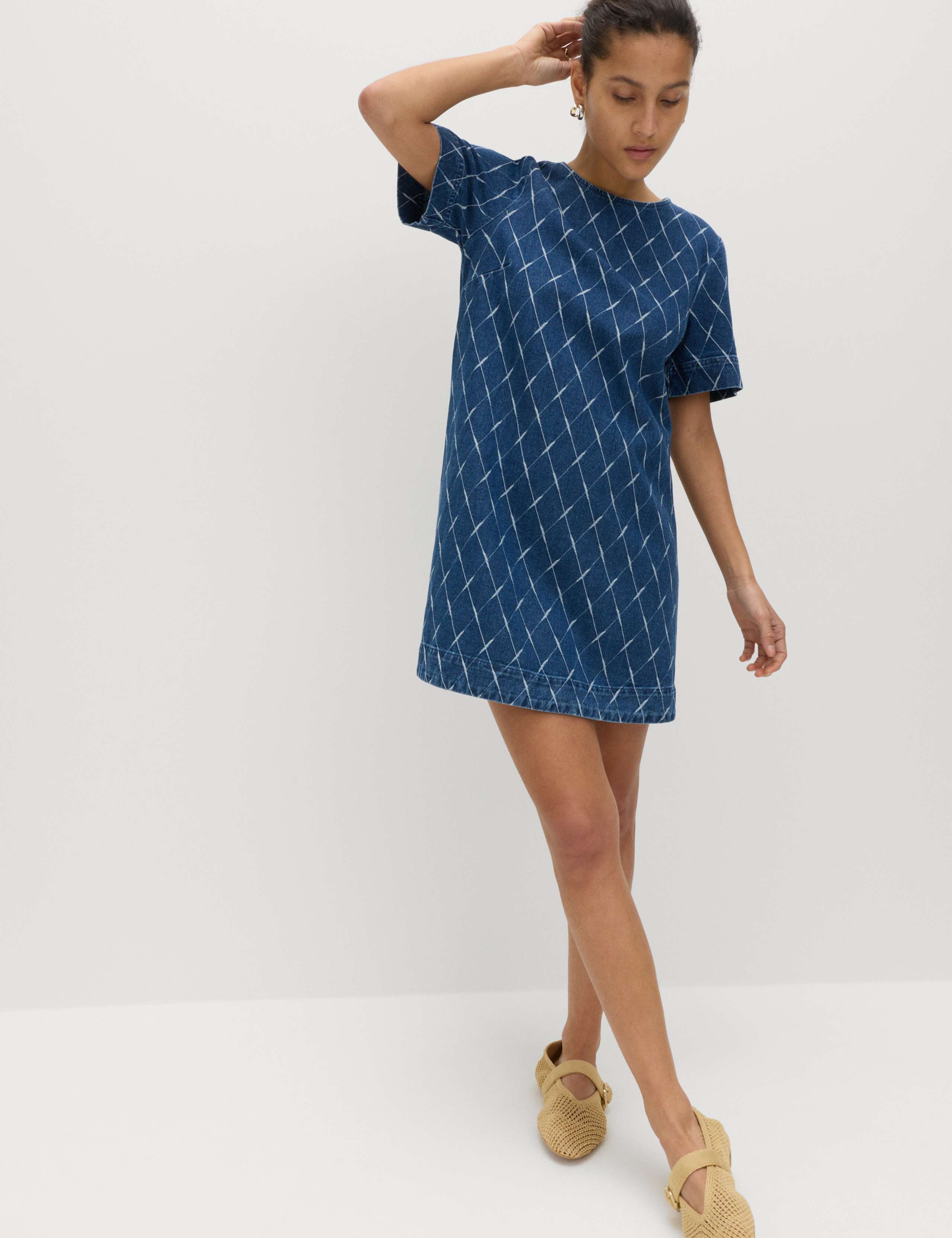 Denim Jacquard Mini T-Shirt Dress 4 of 6