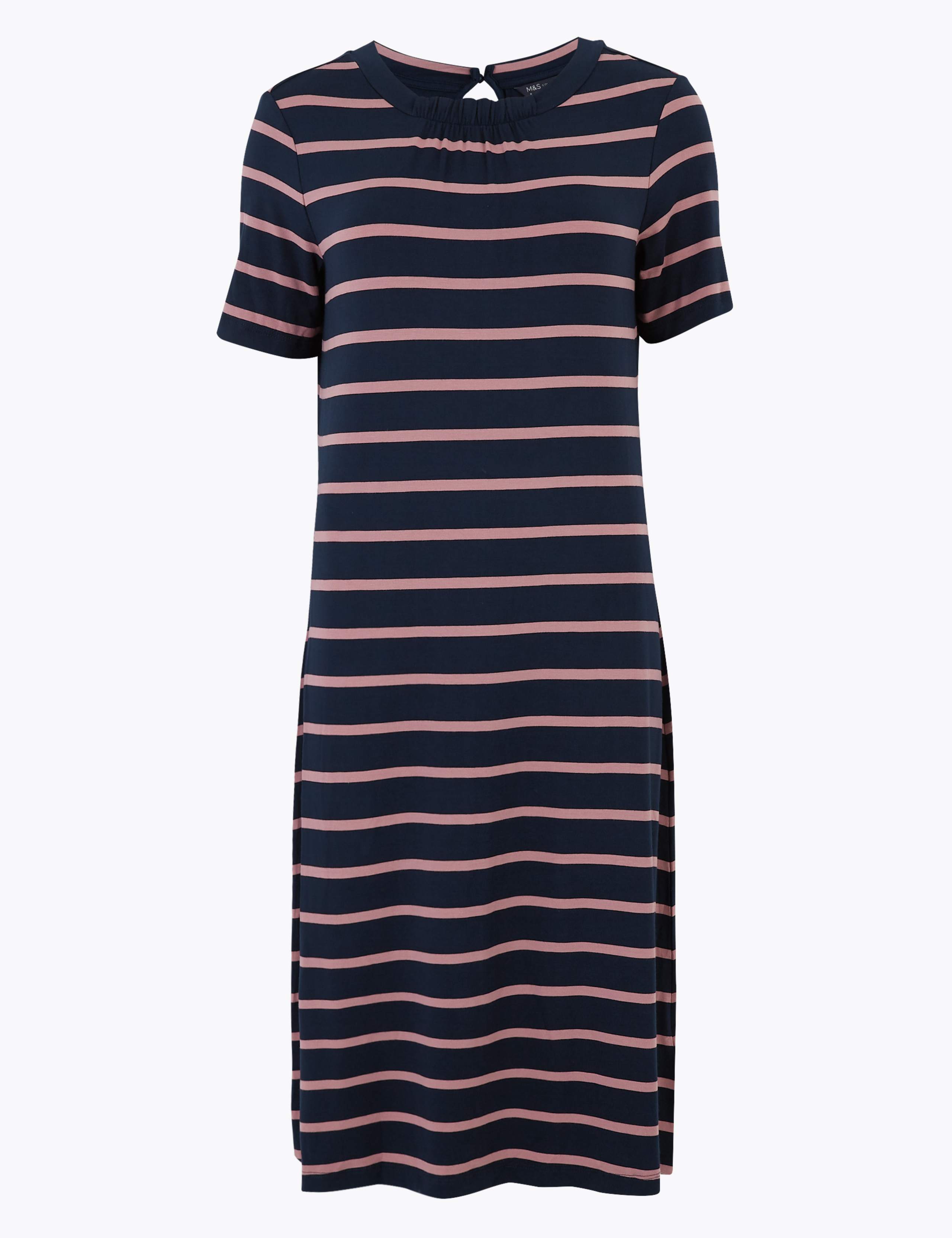 Jersey Striped Knee Length Swing Dress 2 of 4