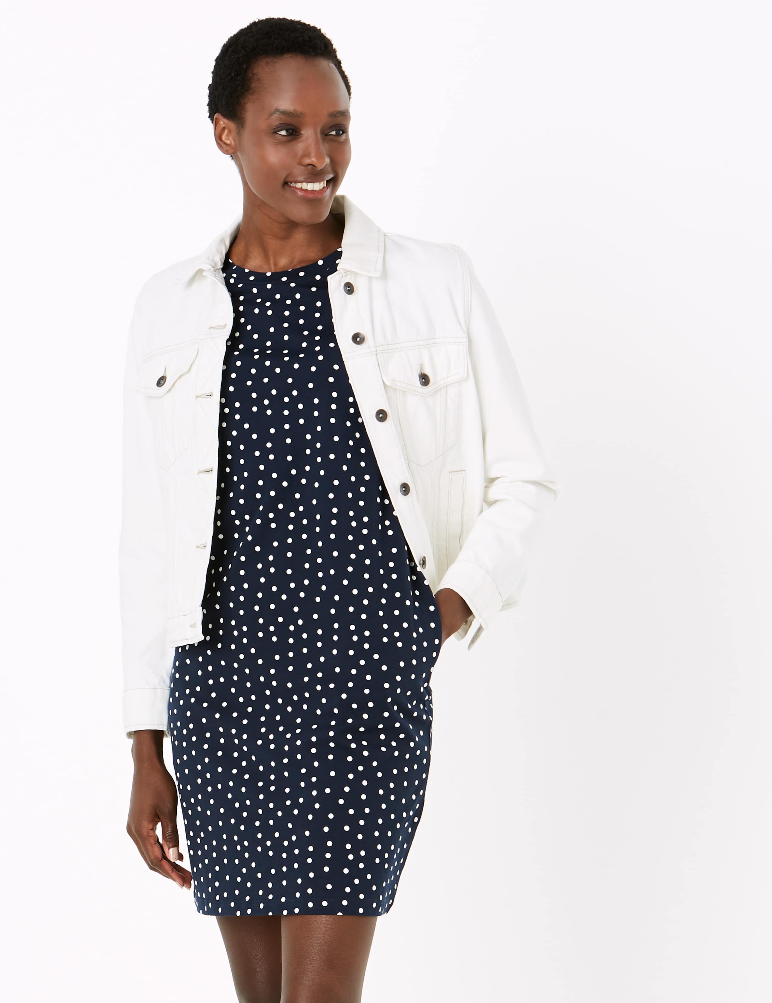 Pure Cotton Polka Dot Mini T-Shirt Dress 2 of 4