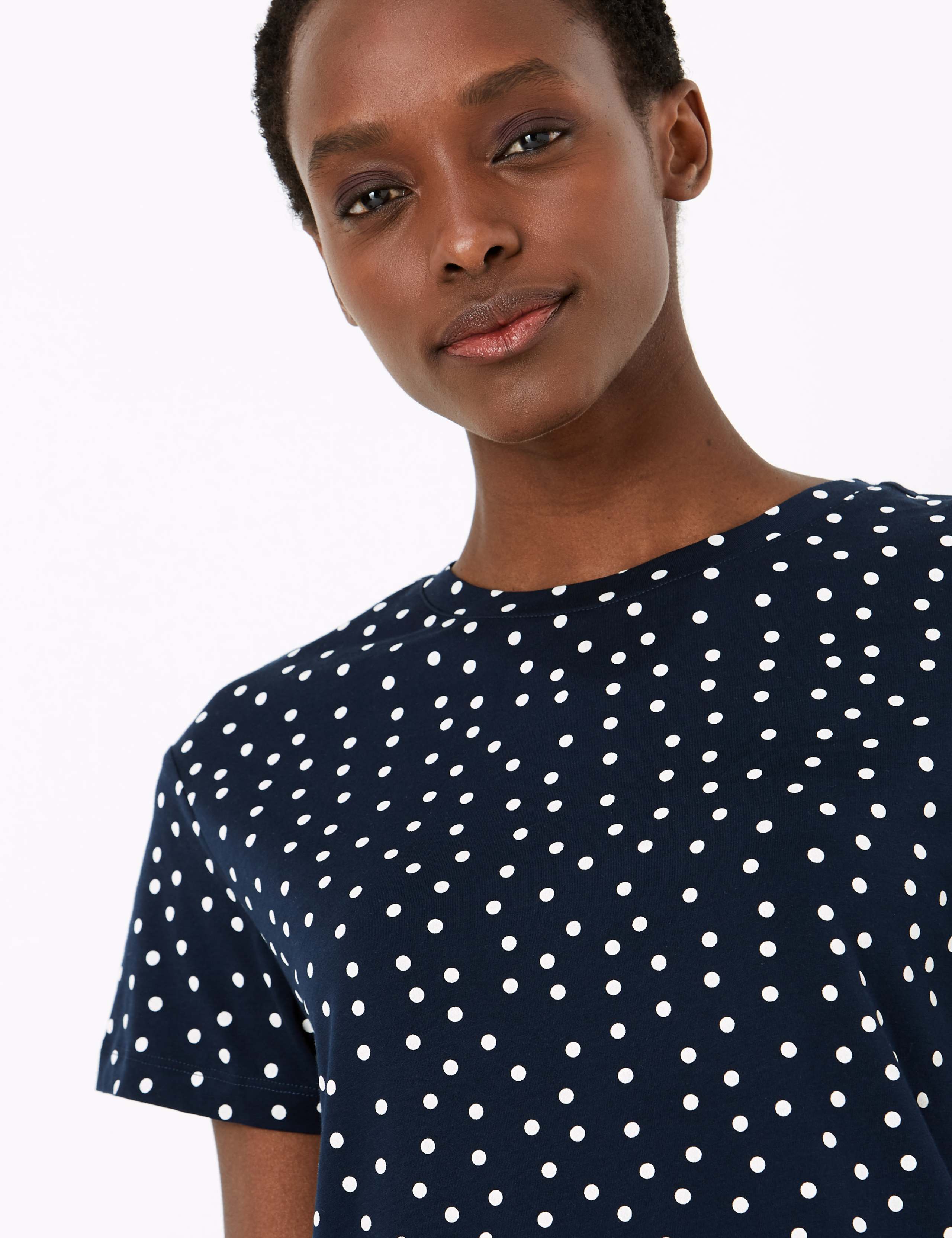 Pure Cotton Polka Dot Mini T-Shirt Dress 3 of 4