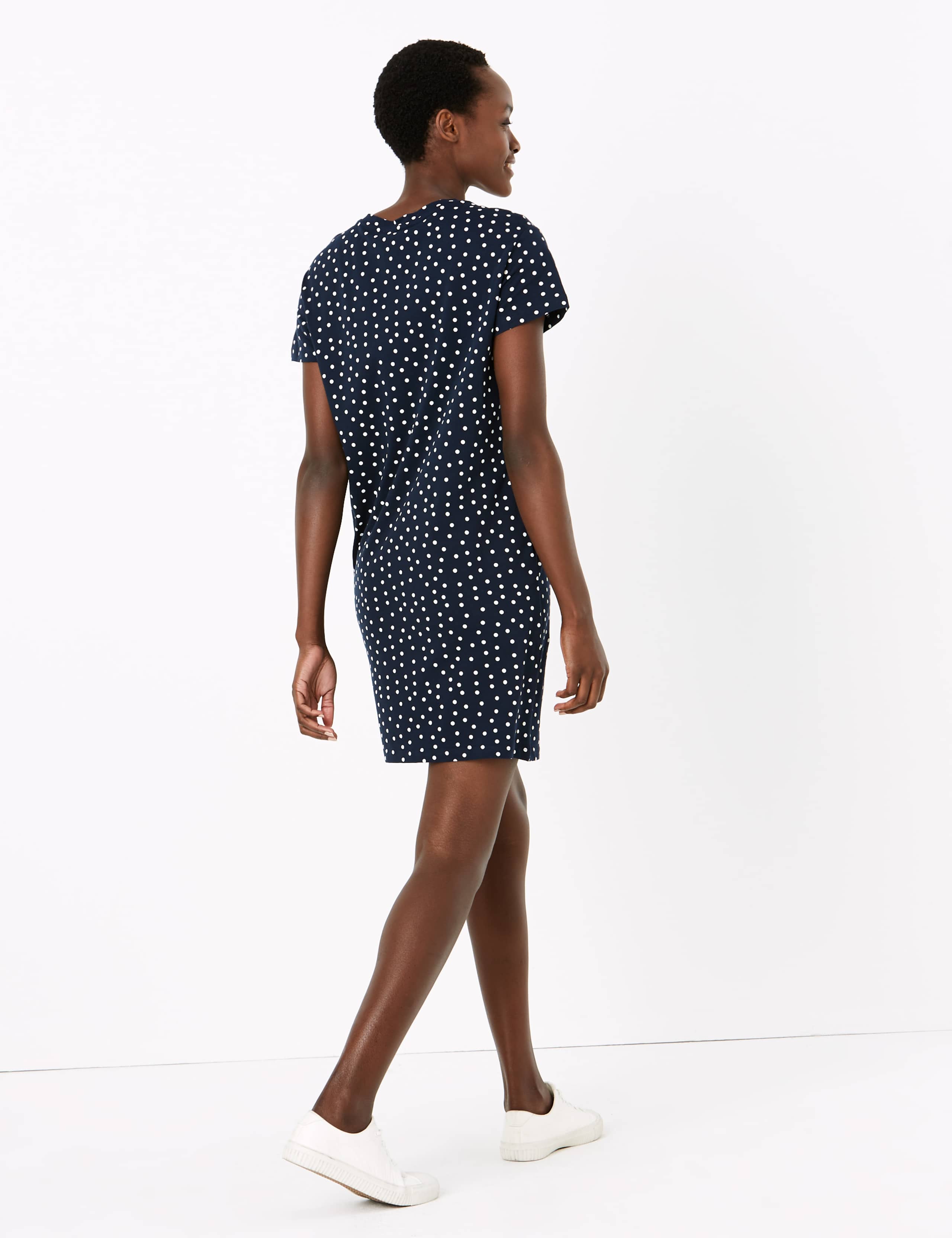 Pure Cotton Polka Dot Mini T-Shirt Dress 4 of 4