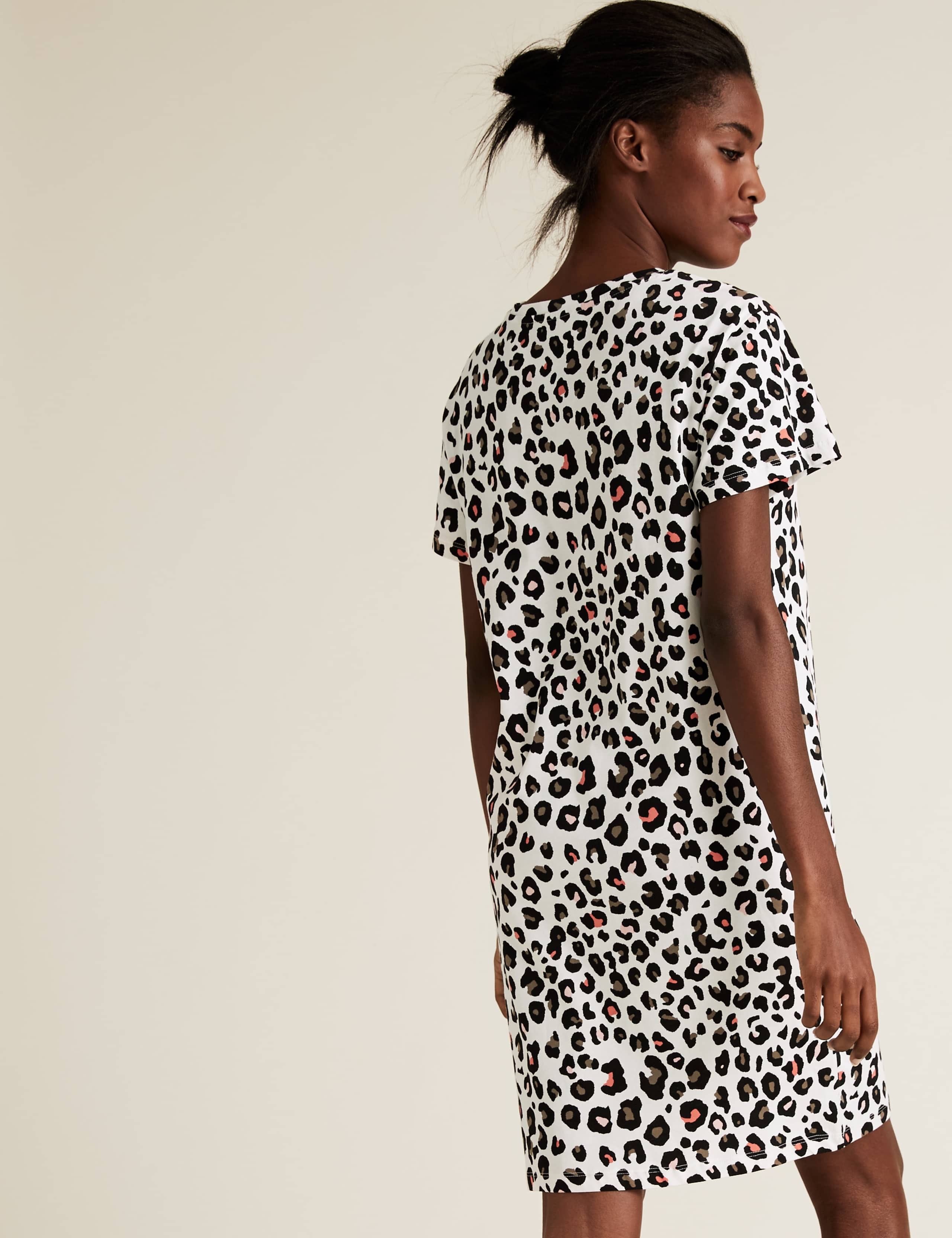 Pure Cotton Animal Print Mini T-Shirt Dress 3 of 4