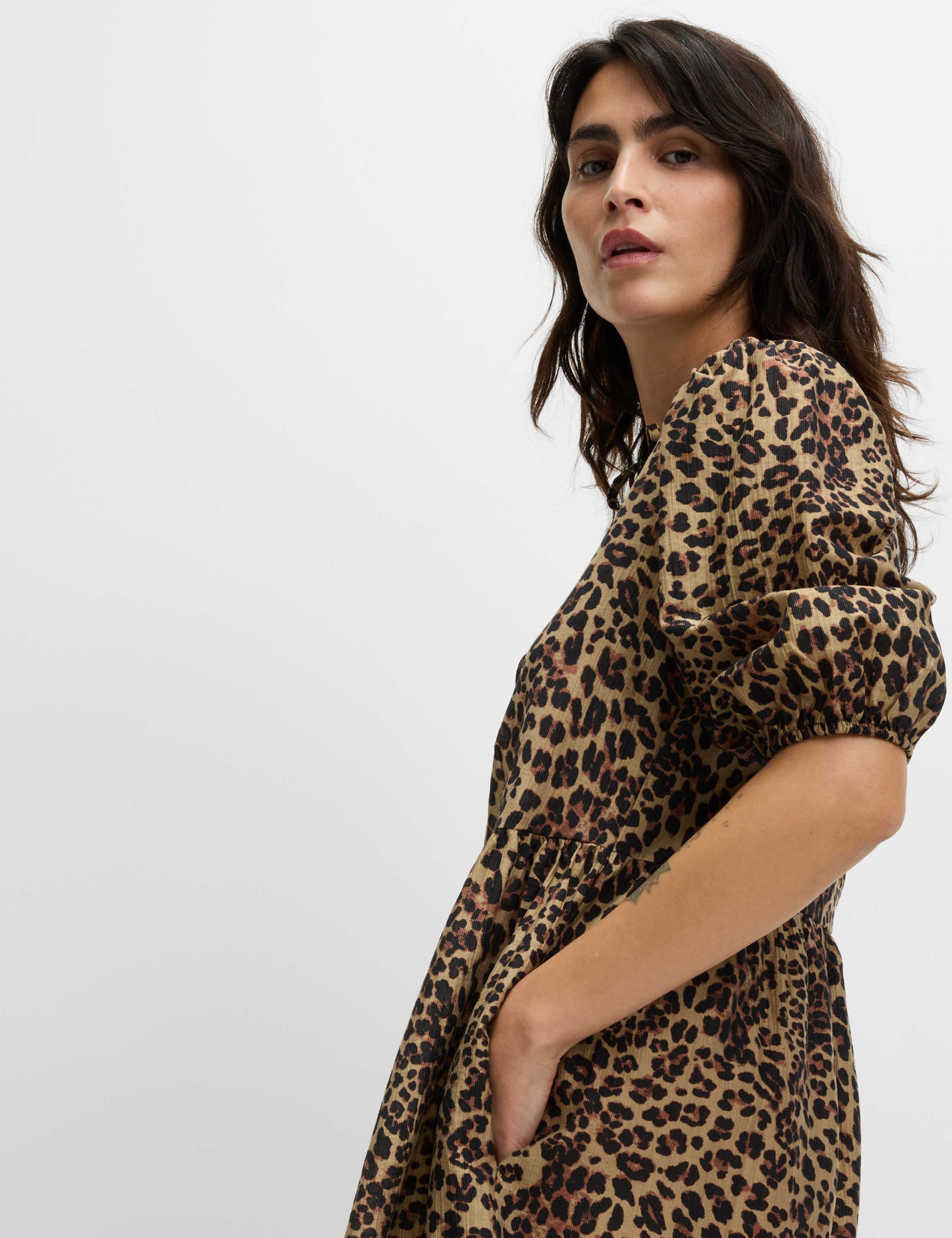 Lyocell Rich Leopard Print Mini Waisted Dress 6 of 6