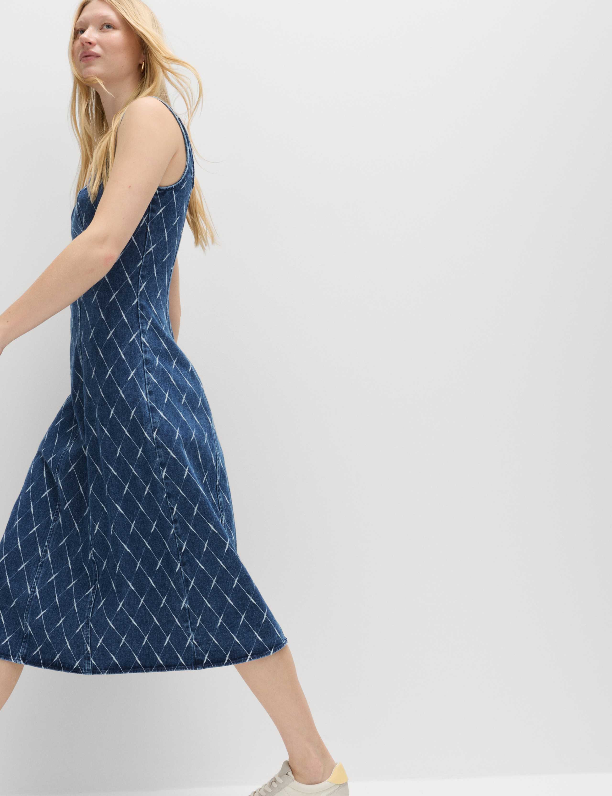 Denim Jacquard Midi Column Dress 1 of 5