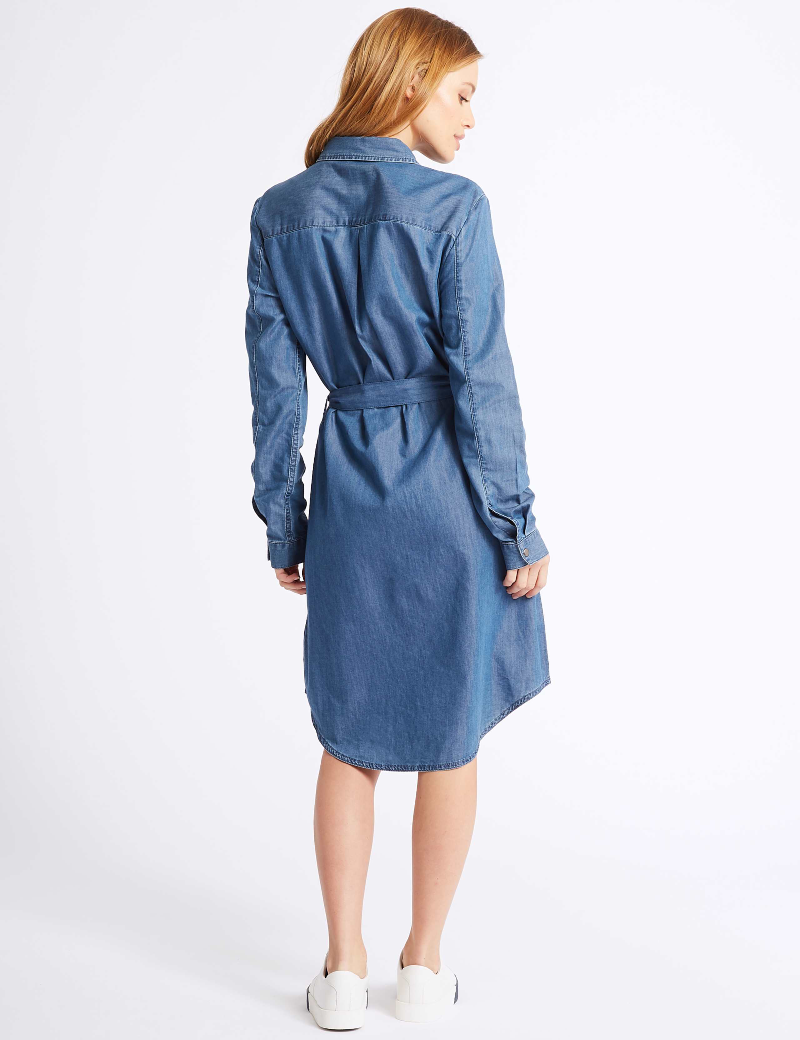 PETITE Shirt Midi Dress with Belt 4 of 4
