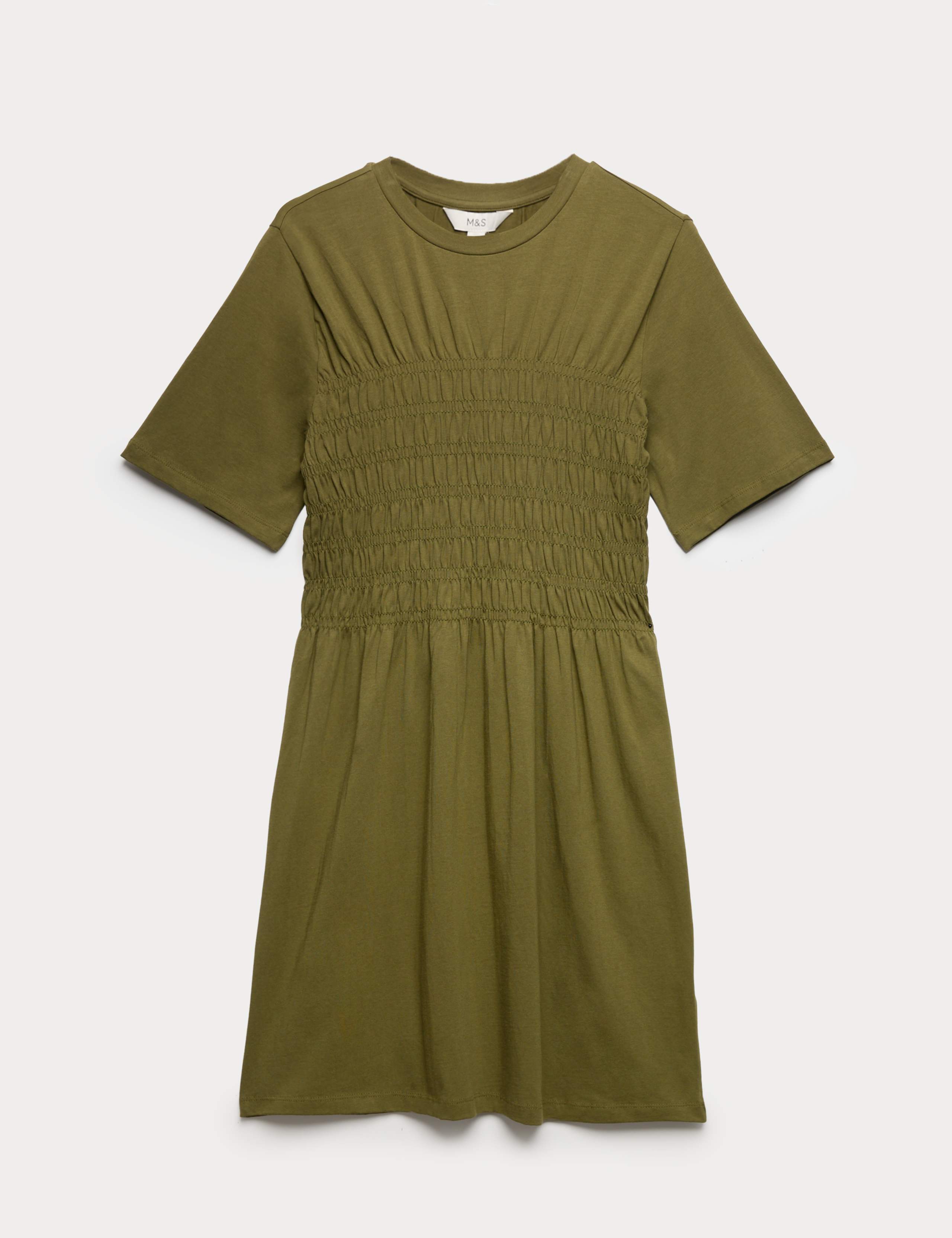 Cotton Rich Shirred Mini T-Shirt Dress 1 of 1