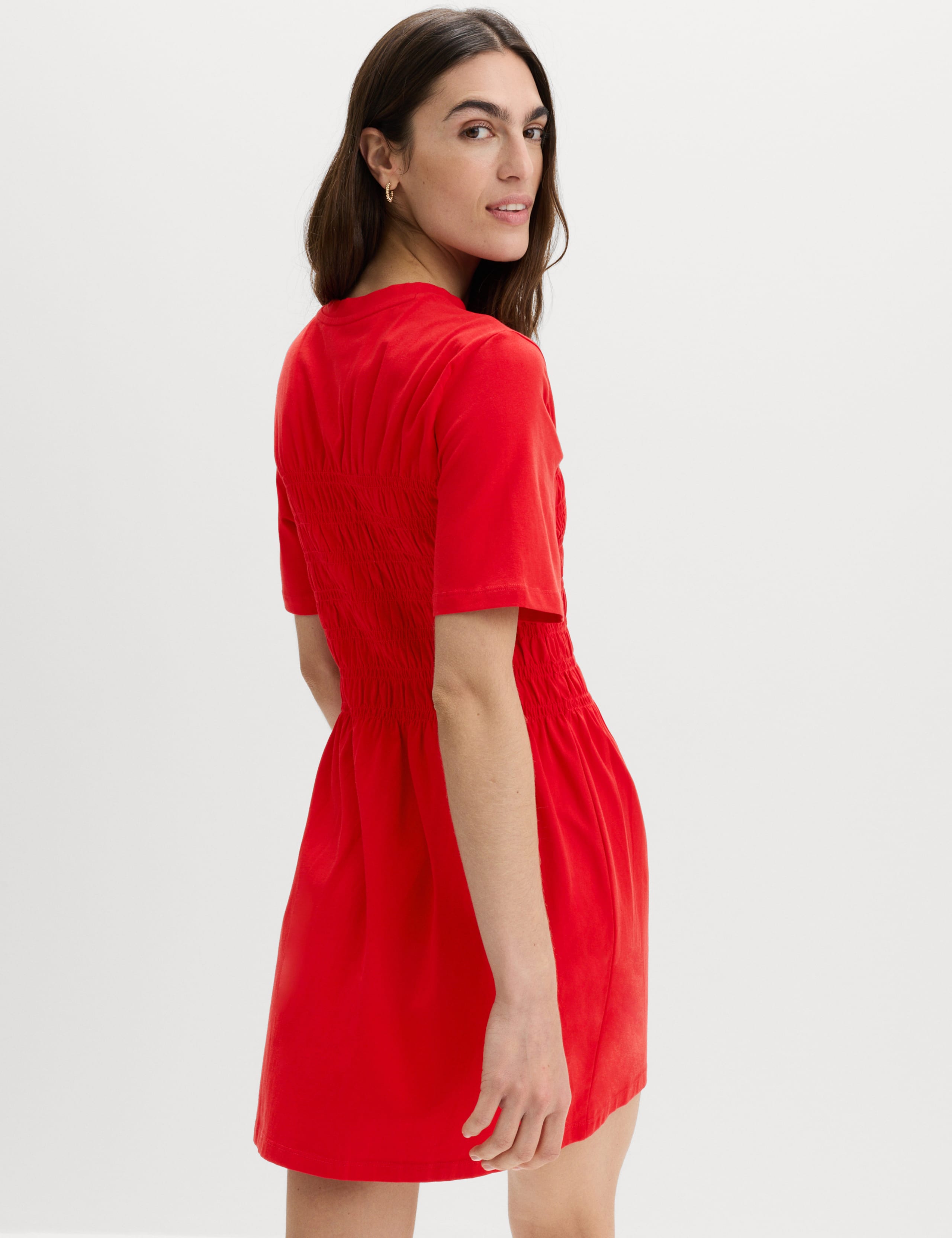 Cotton Rich Shirred Mini T-Shirt Dress 4 of 4