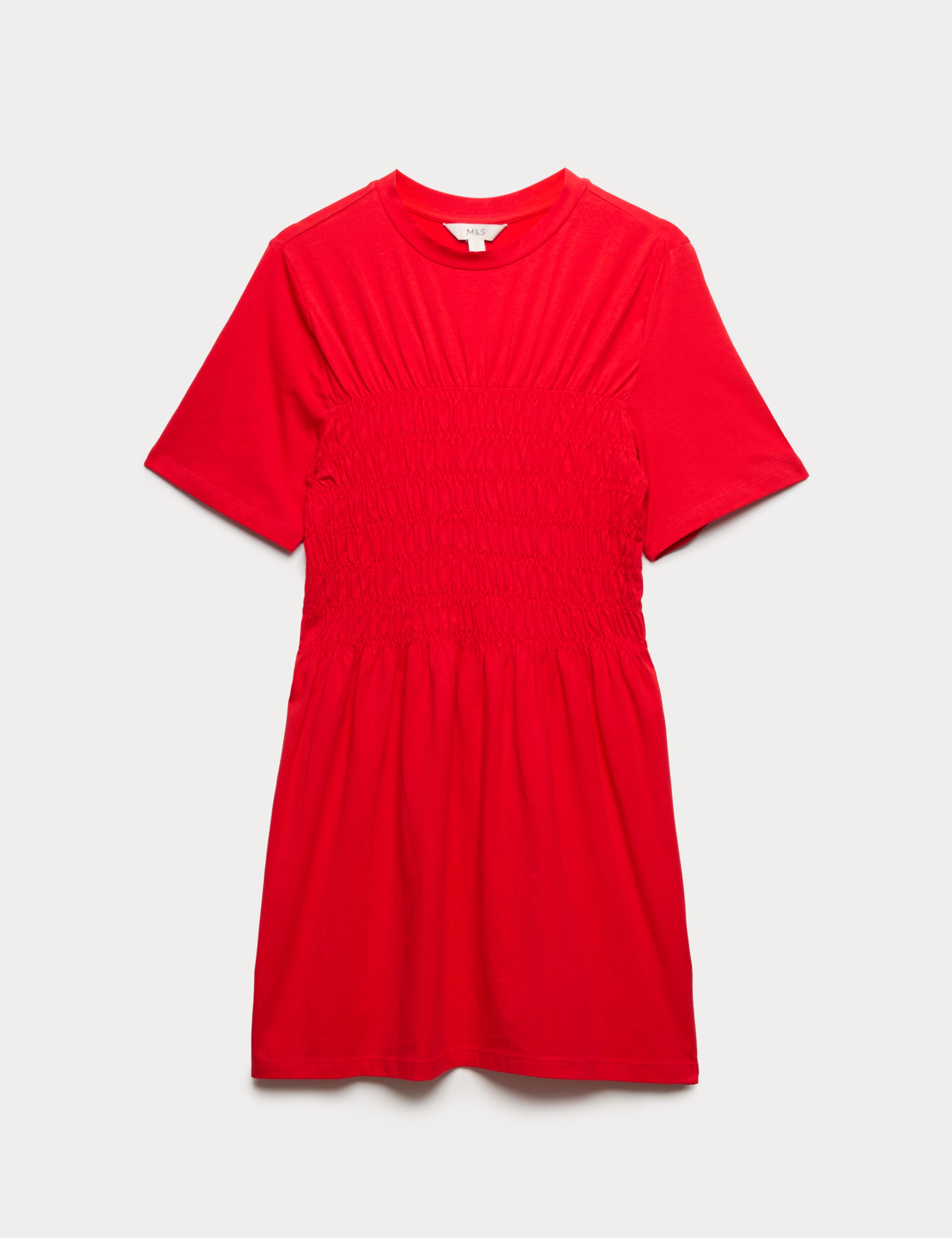 Cotton Rich Shirred Mini T-Shirt Dress 2 of 4