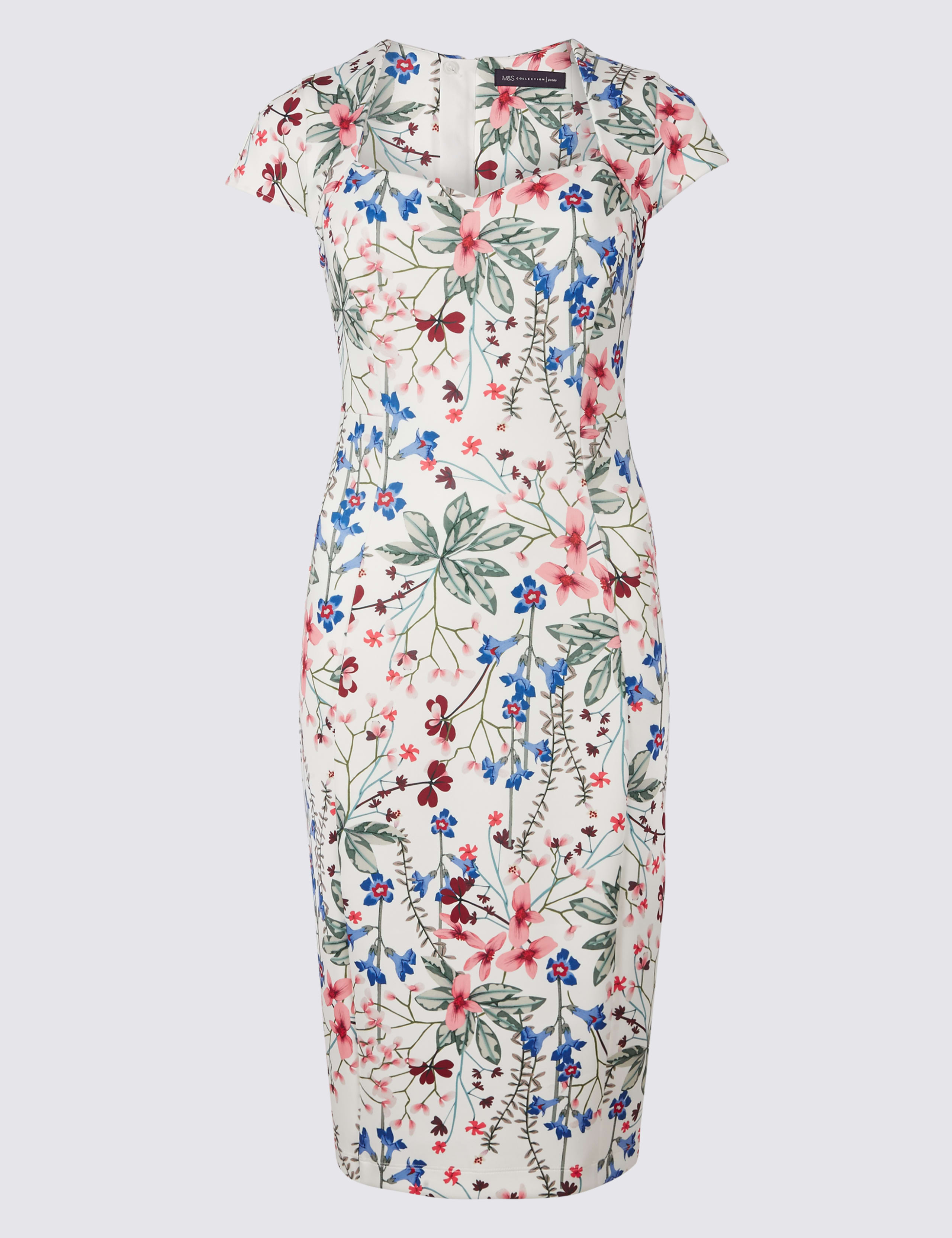 PETITE Floral Print Bodycon Midi Dress 2 of 5