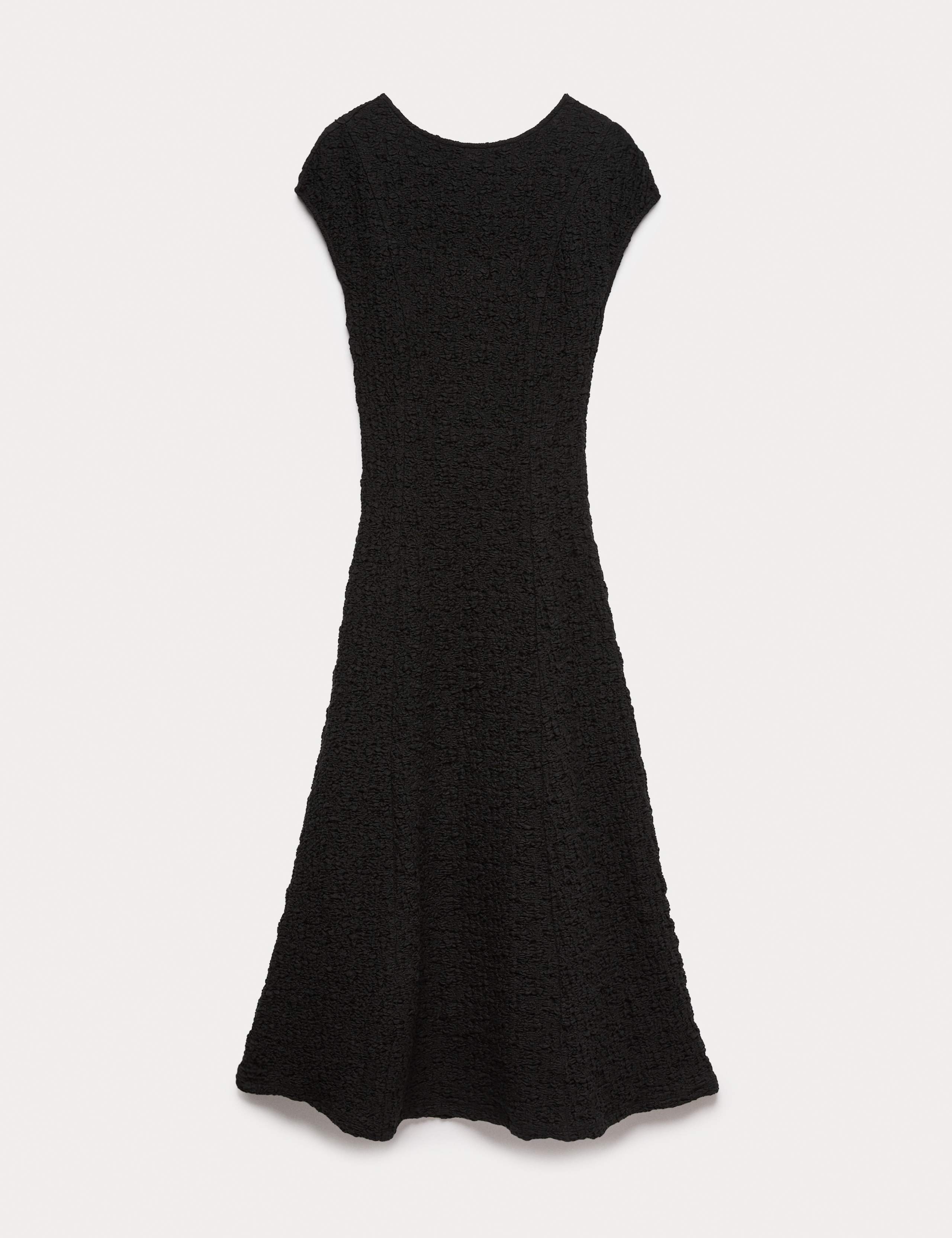 Cotton Rich Textured Midi Skater Dress 2 of 5