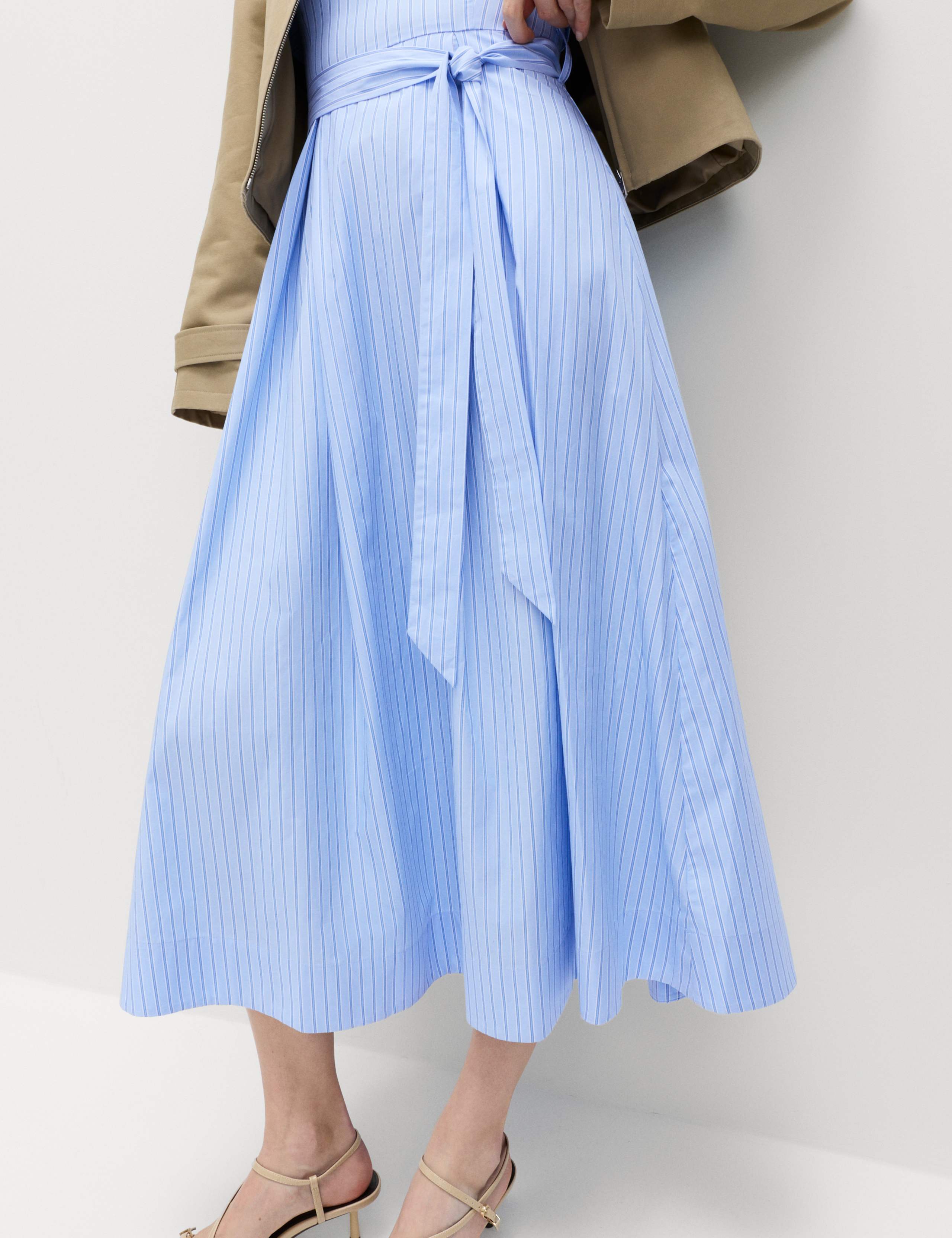 Pure Cotton Striped Midi Cami Dress 4 of 7