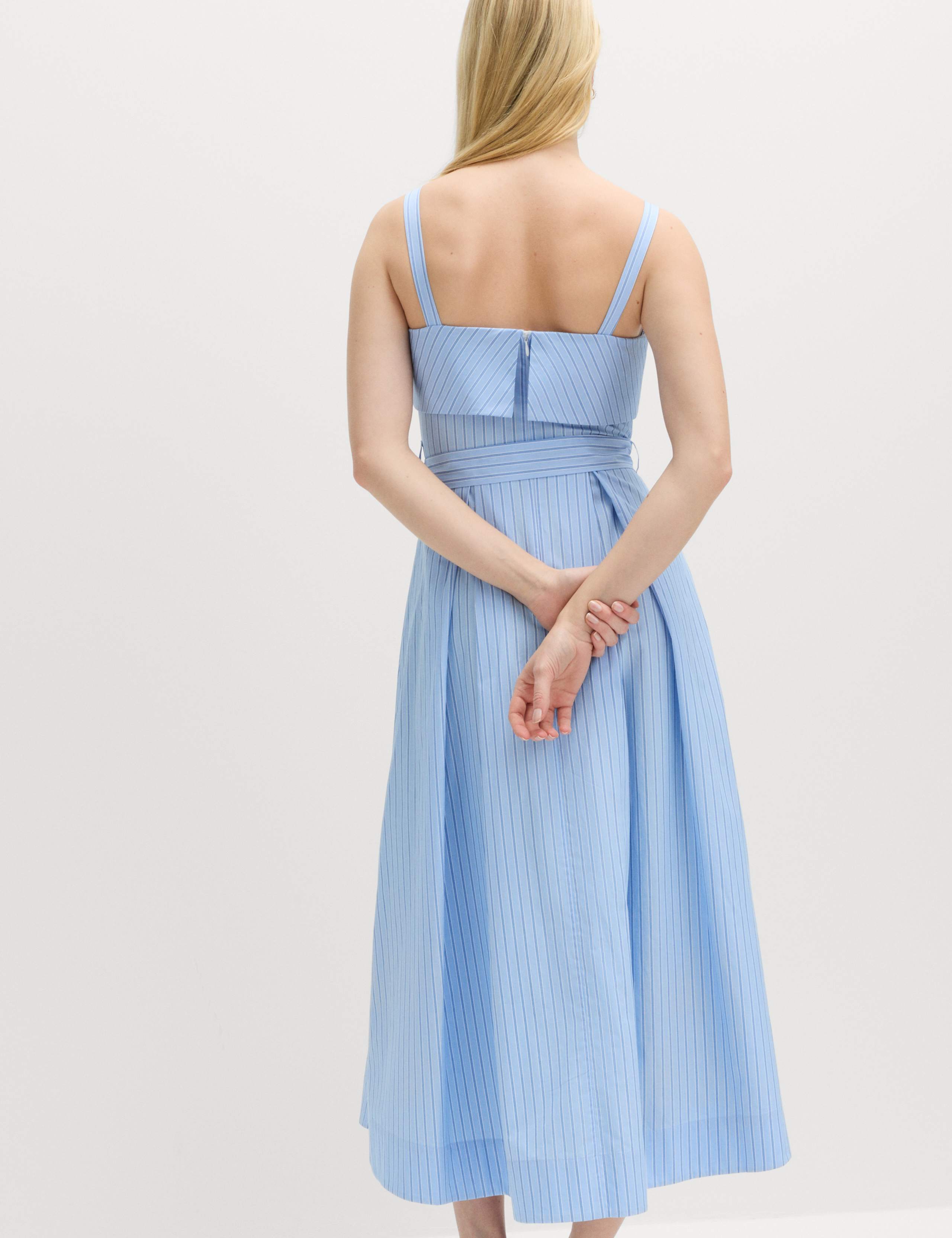 Pure Cotton Striped Midi Cami Dress 6 of 7