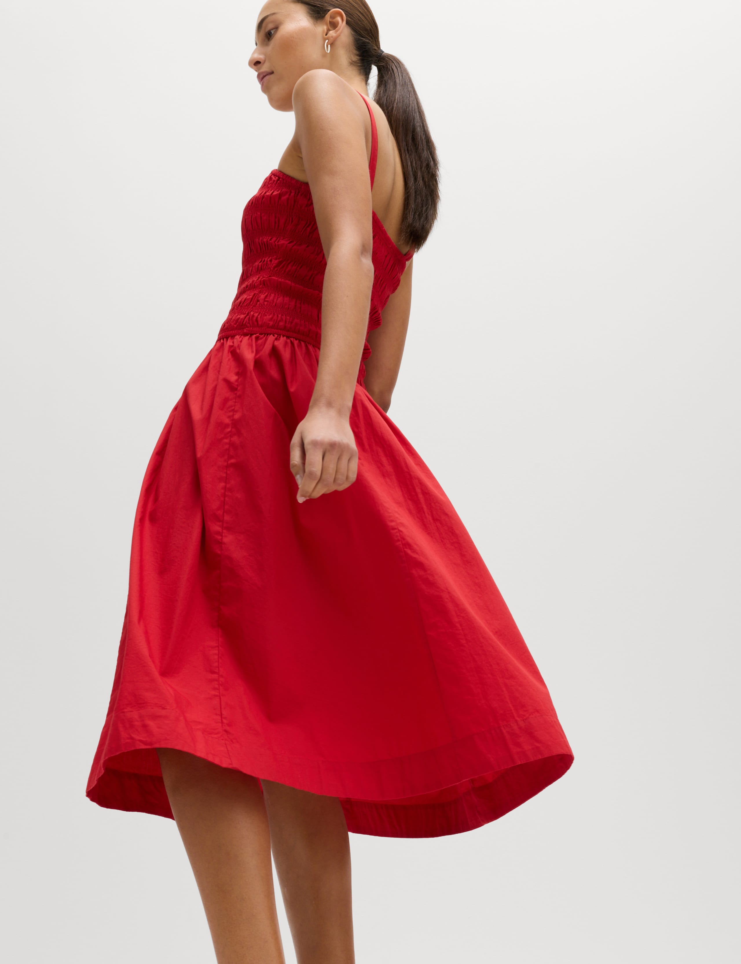 Pure Cotton Shirred Midi Cami Dress 6 of 6