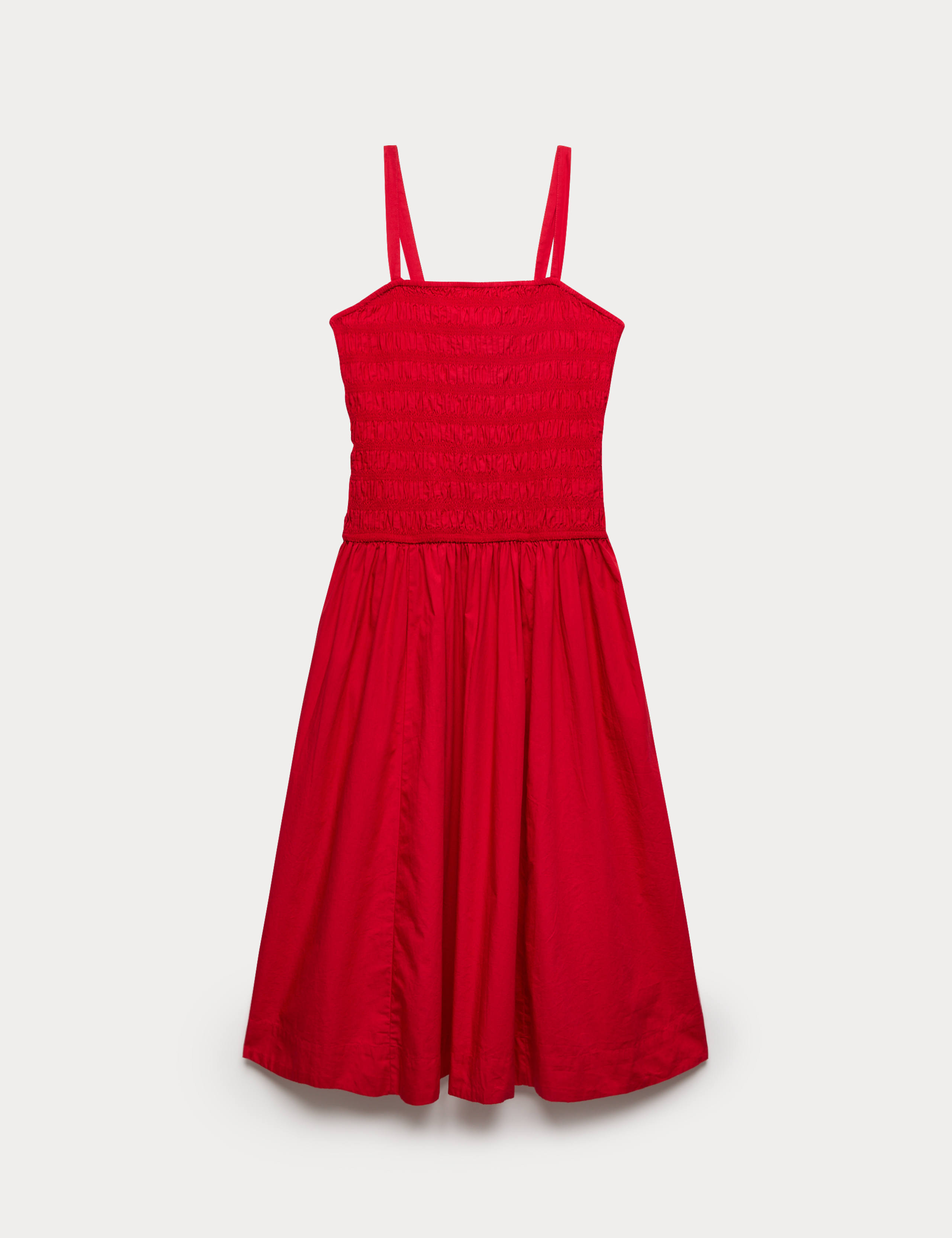 Pure Cotton Shirred Midi Cami Dress 2 of 6