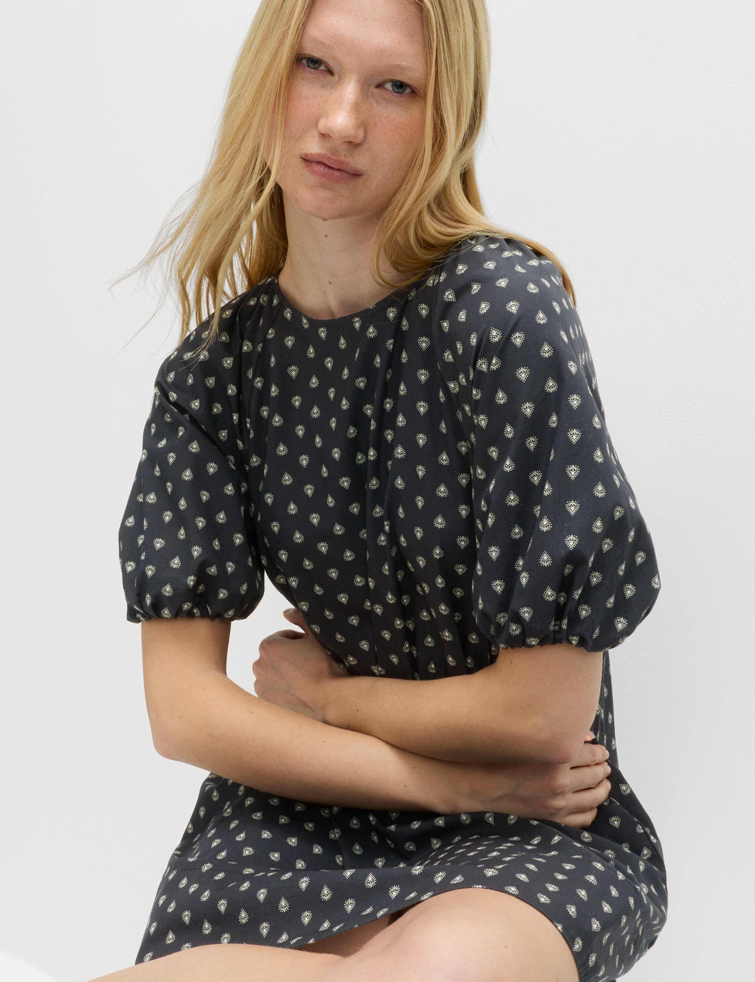 Pure Cotton Printed Mini Relaxed Smock Dress 5 of 5