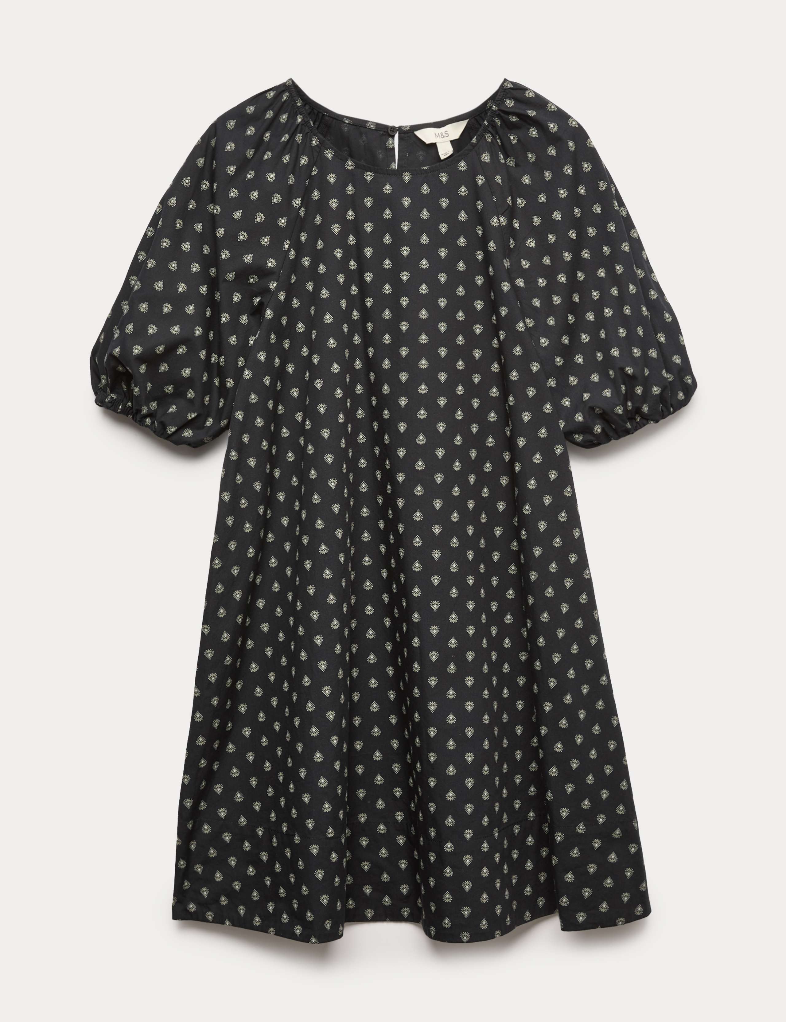 Pure Cotton Printed Mini Relaxed Smock Dress 2 of 5