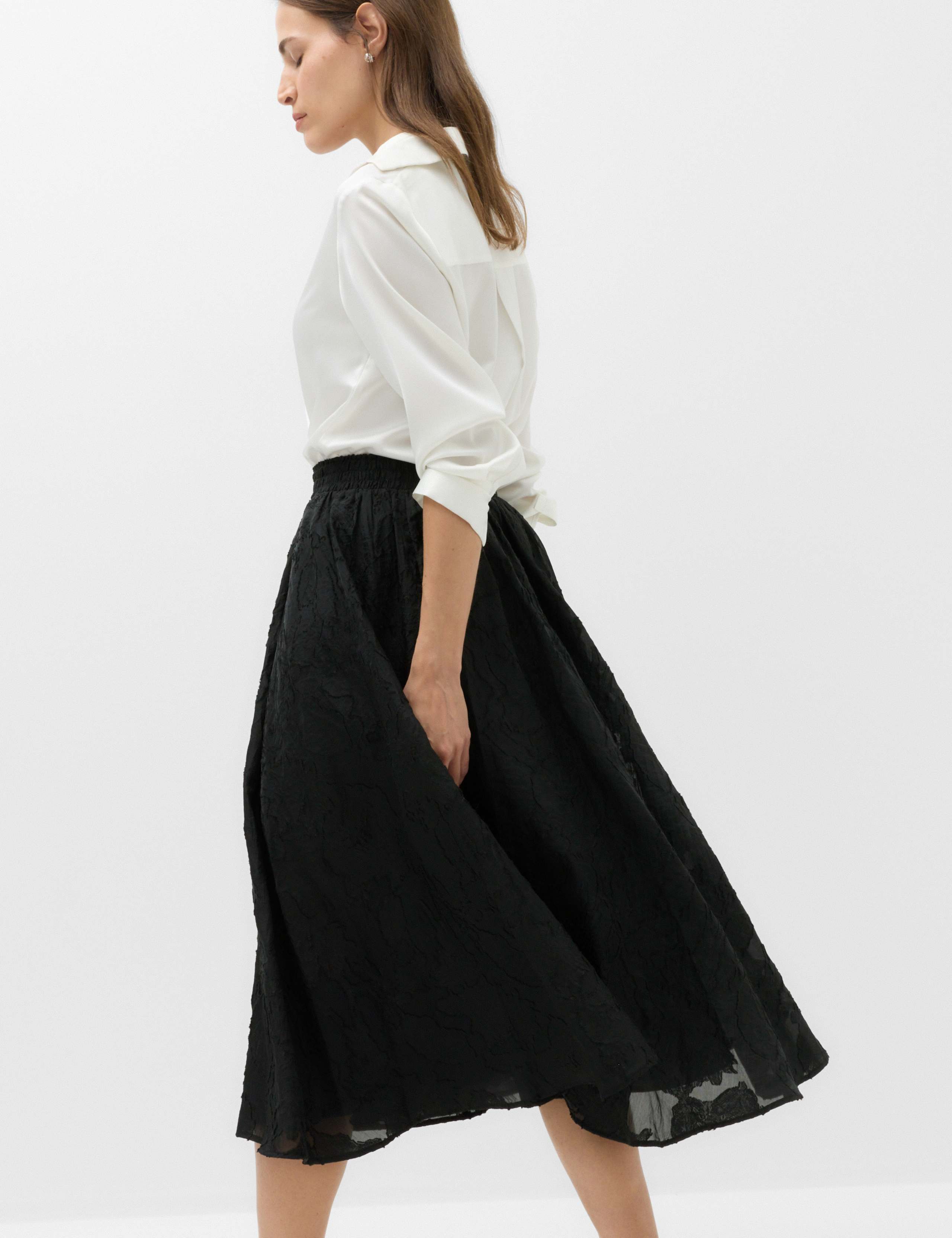 Jacquard Floral Midi Circle Skirt 4 of 6