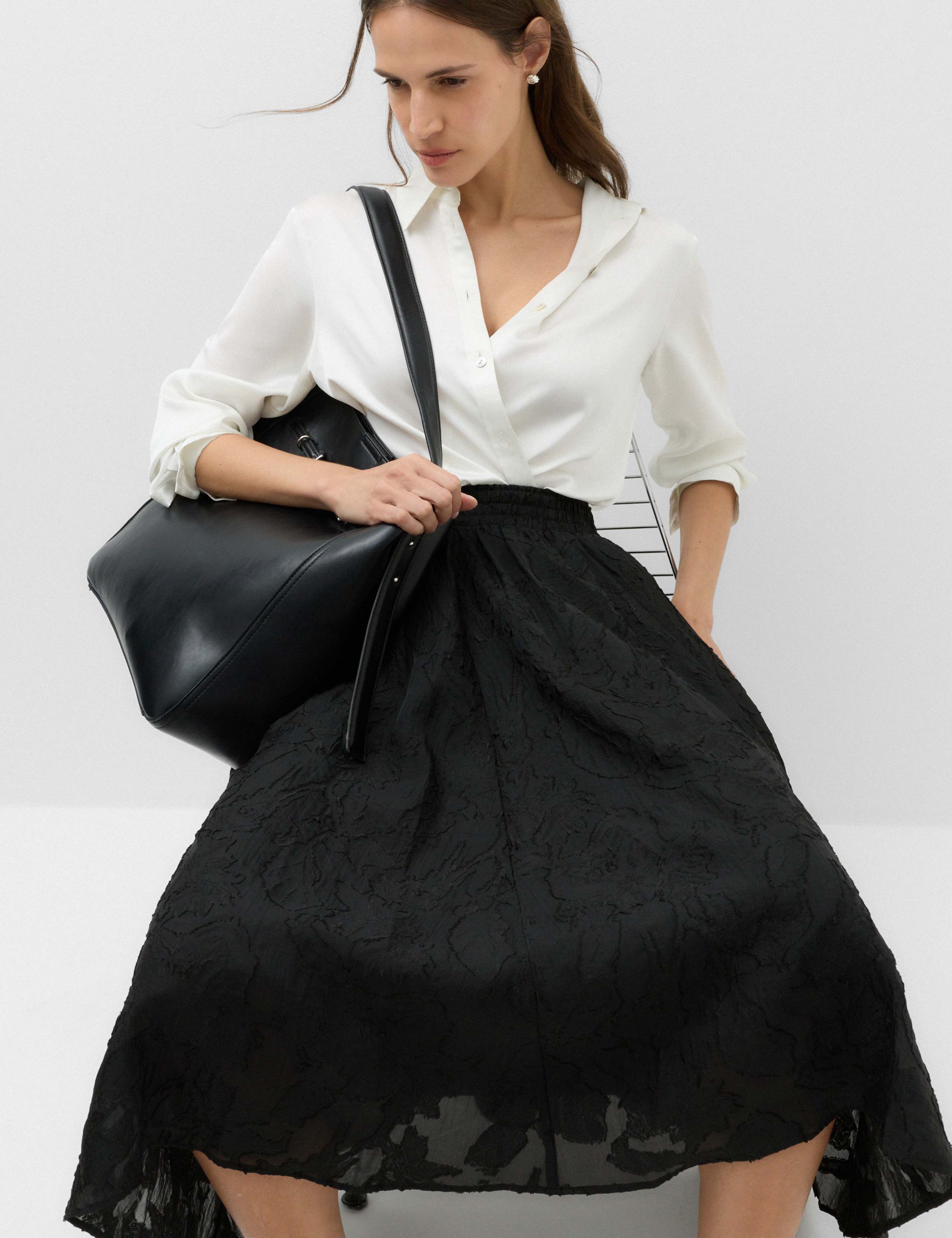 Jacquard Floral Midi Circle Skirt 6 of 6