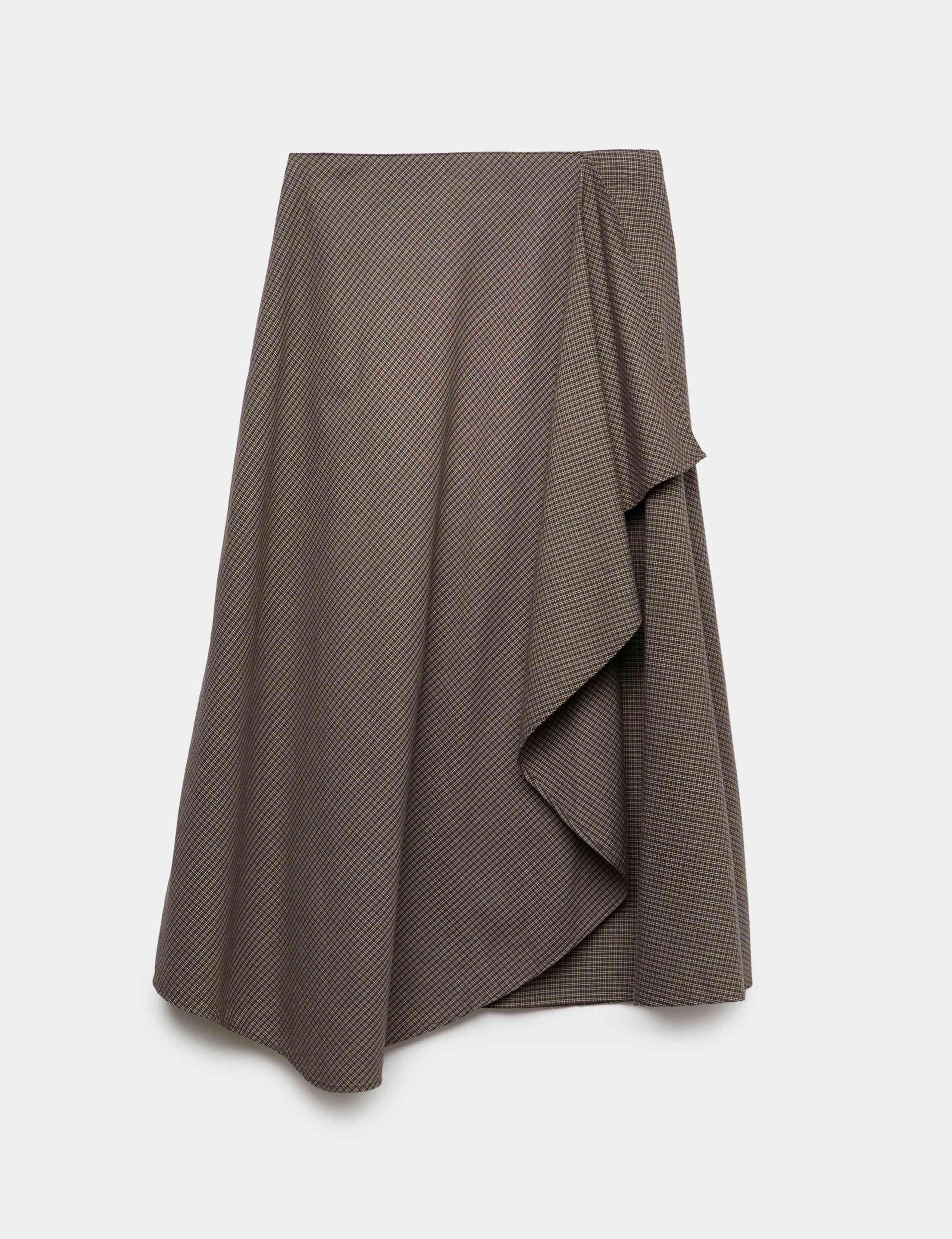 Pure Cotton Checked Midi Circle Skirt 2 of 6