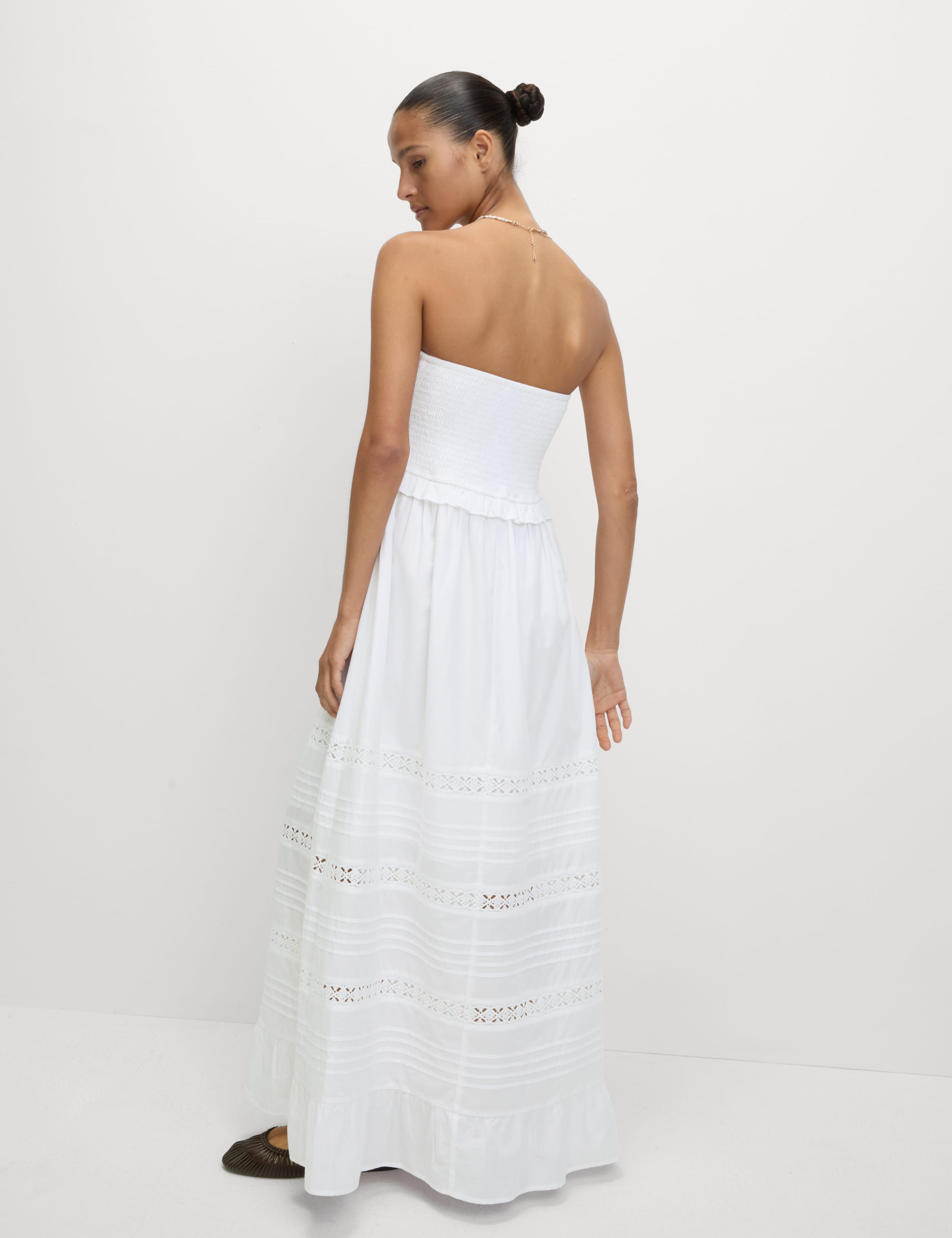Pure Cotton Bandeau Maxi Waisted Dress 6 of 6