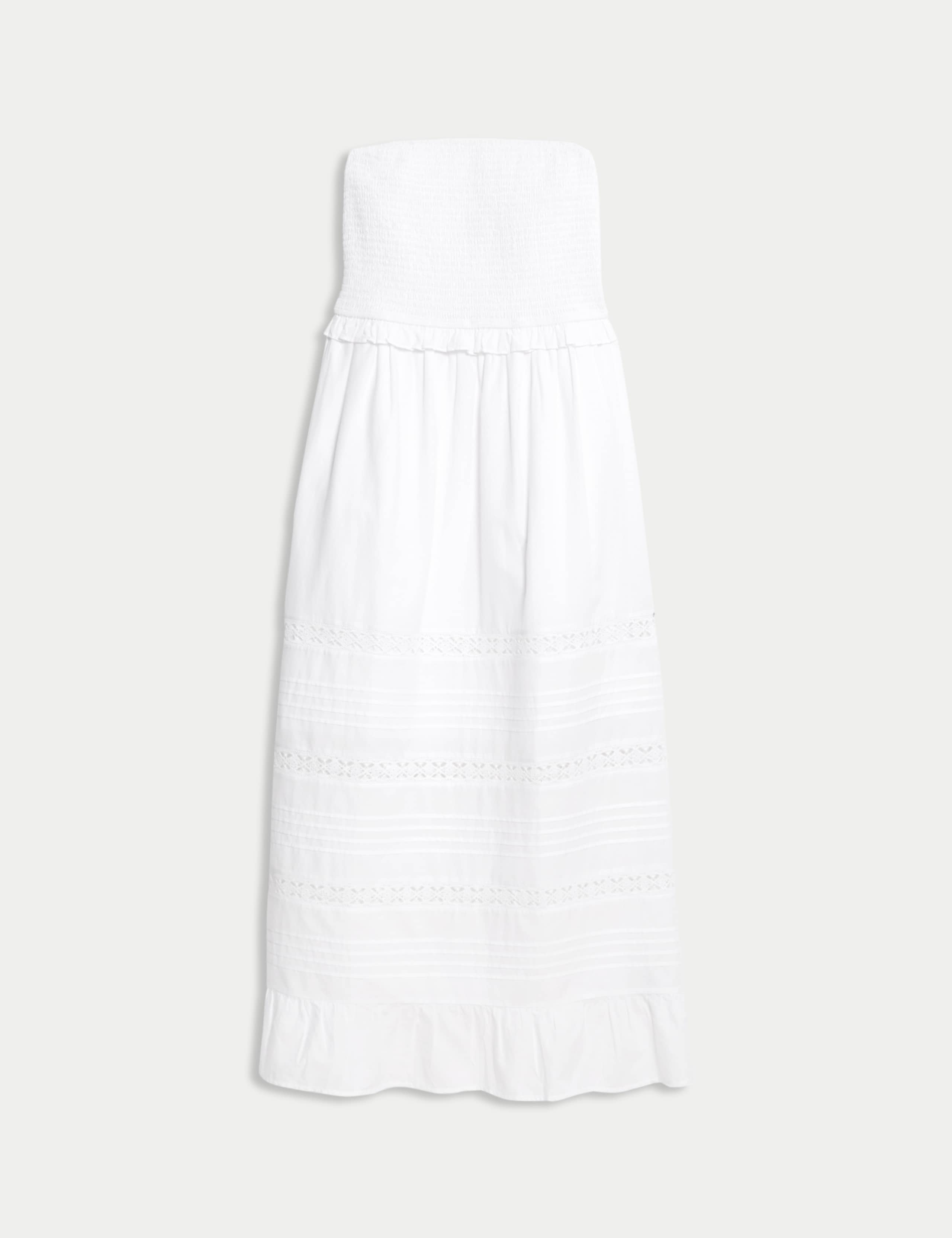 Pure Cotton Bandeau Maxi Waisted Dress 2 of 6