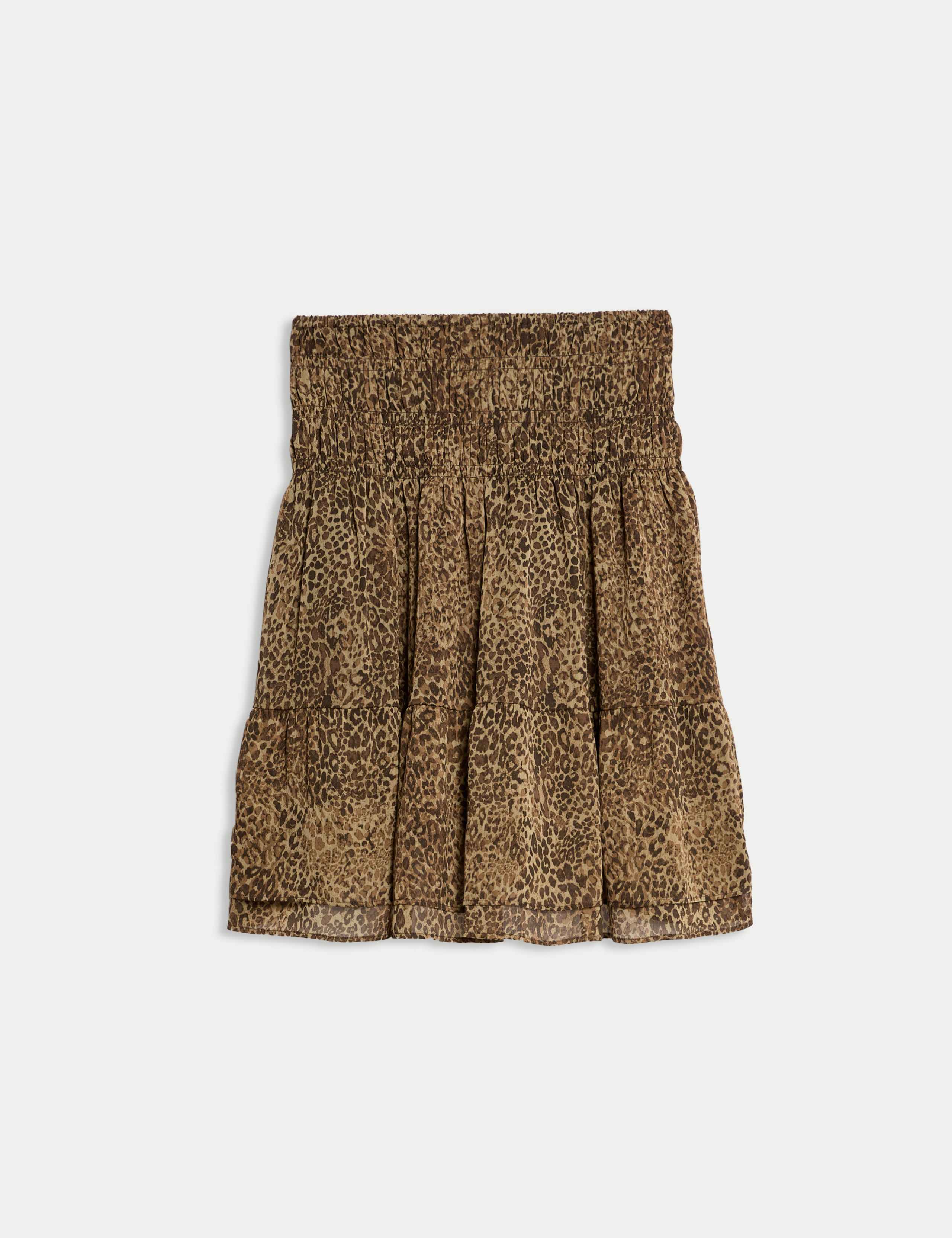 Chiffon Animal Print Mini Skater Skirt 2 of 5