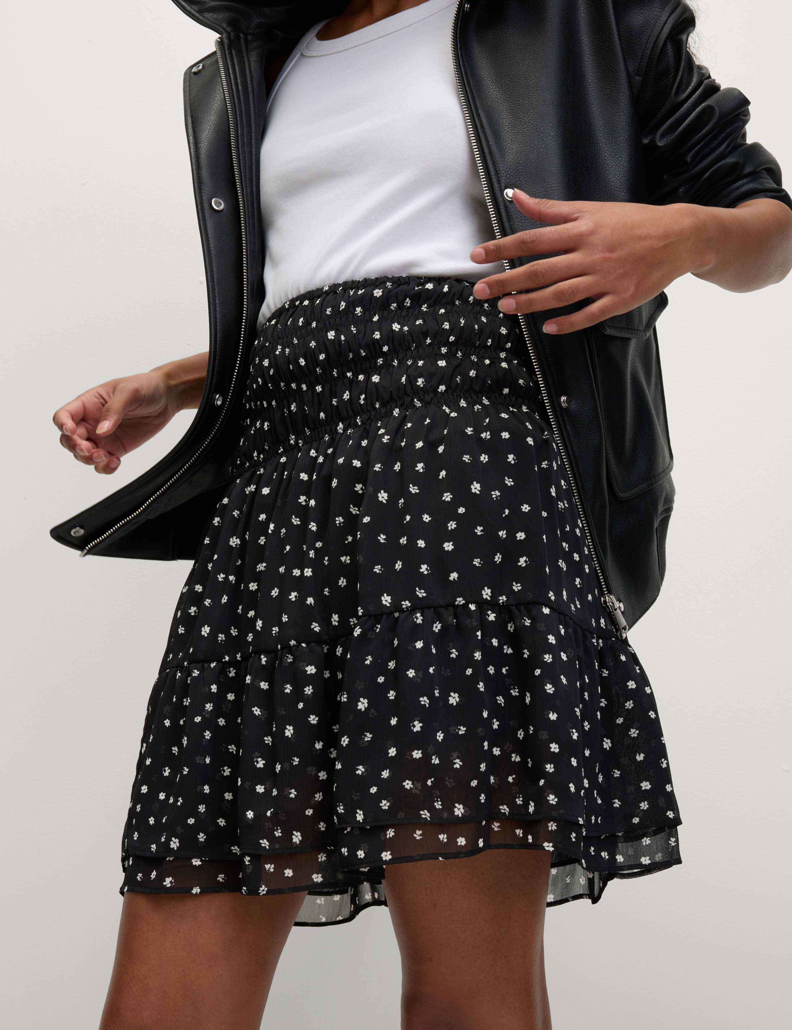 Chiffon Animal Print Mini Skater Skirt 3 of 5