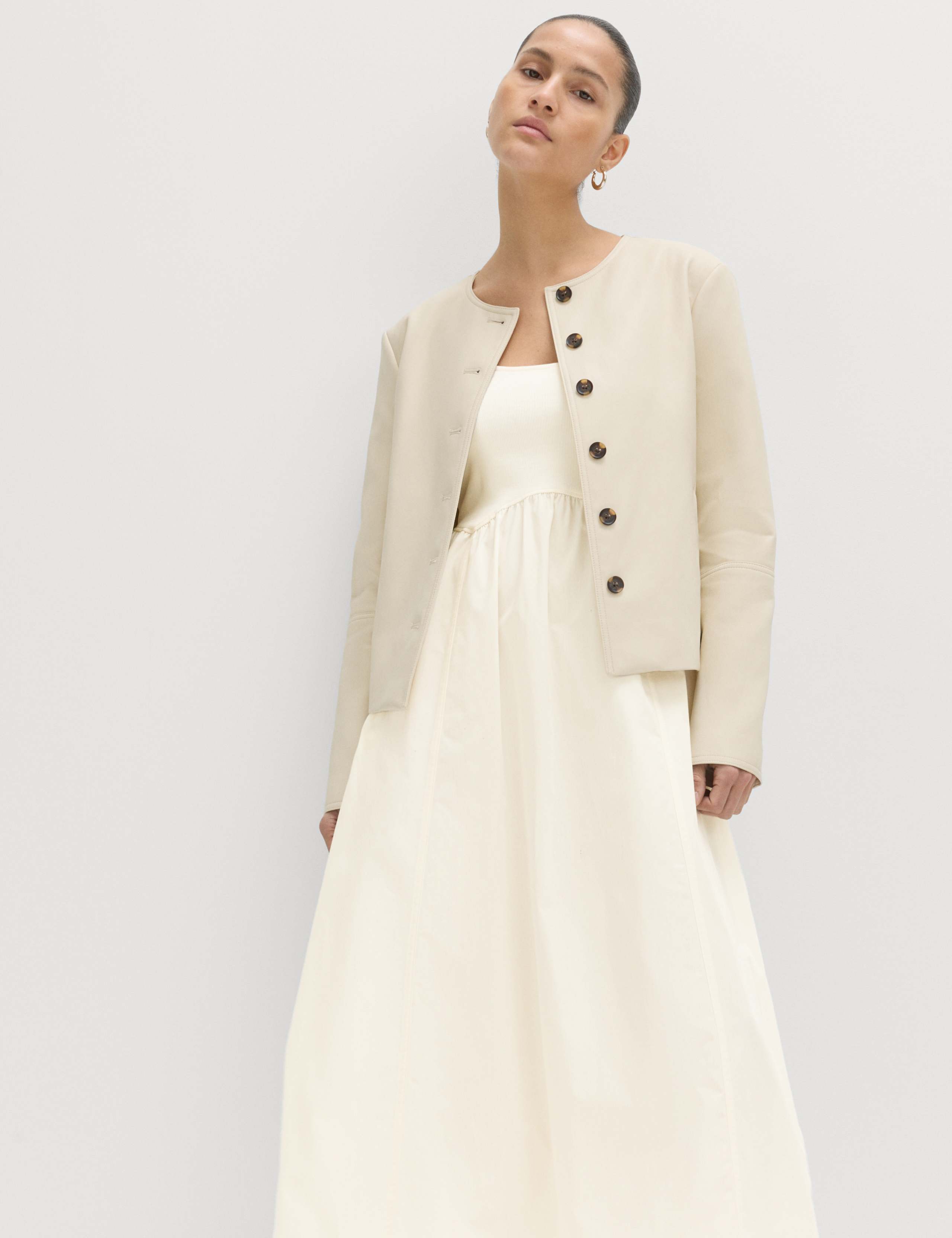 Cotton Rich Square Neck Midi Waisted Dress 6 of 7