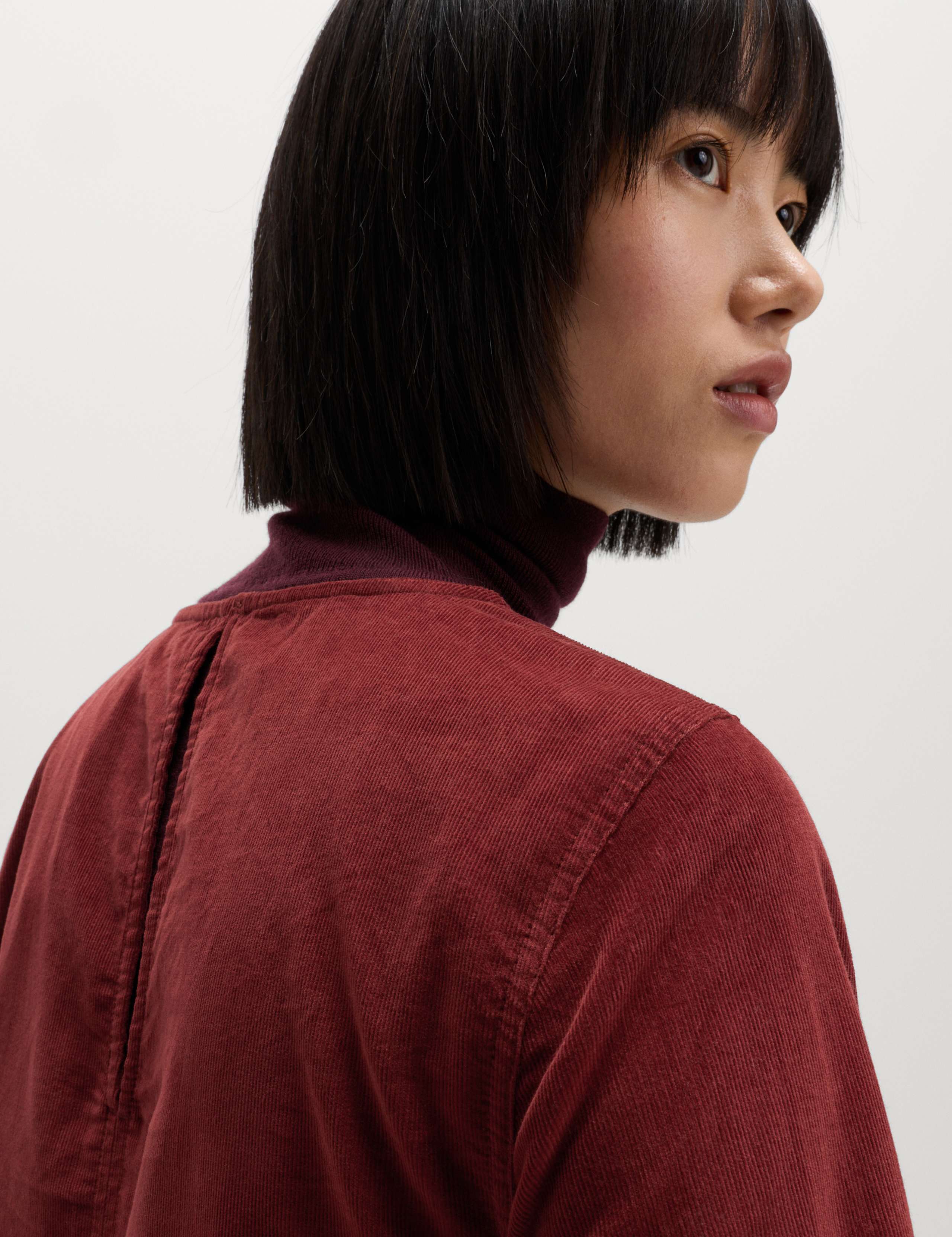 Corduroy Round Neck Mini Drop Waist Dress 6 of 7