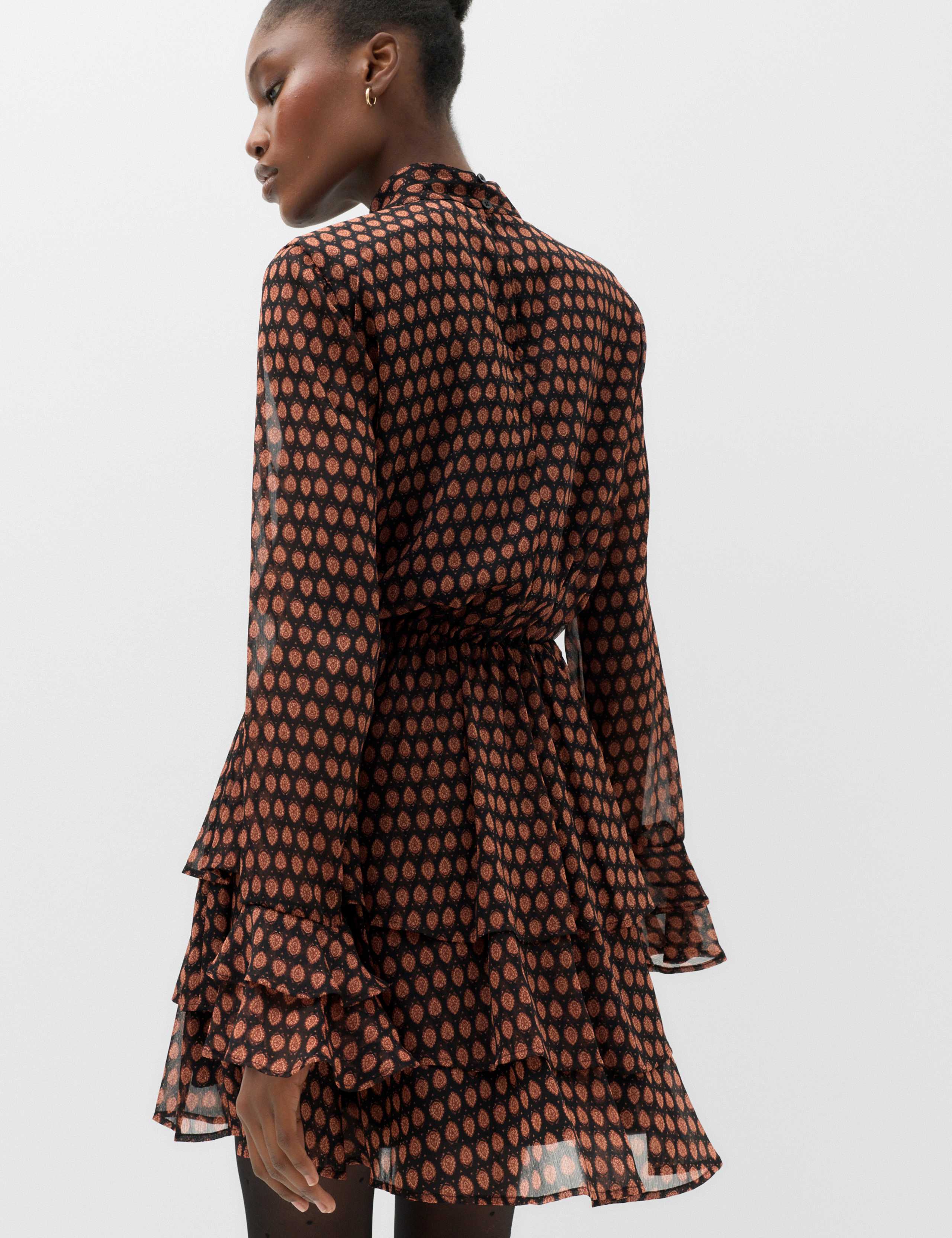 Chiffon Geometric Mini Waisted Dress 4 of 6