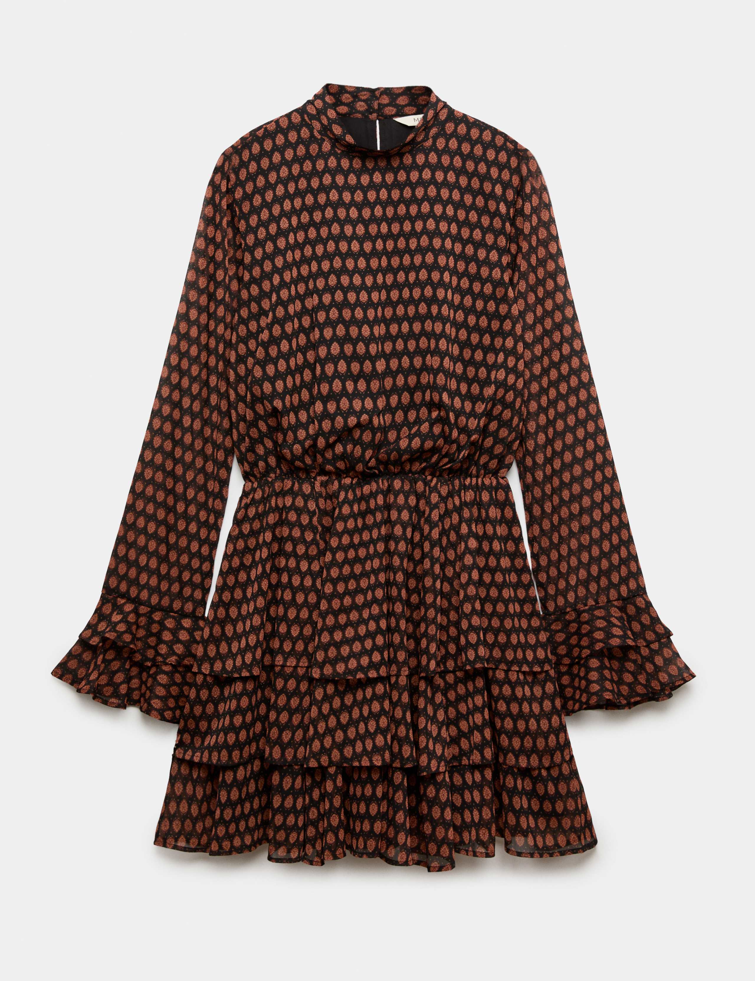 Chiffon Geometric Mini Waisted Dress 2 of 6