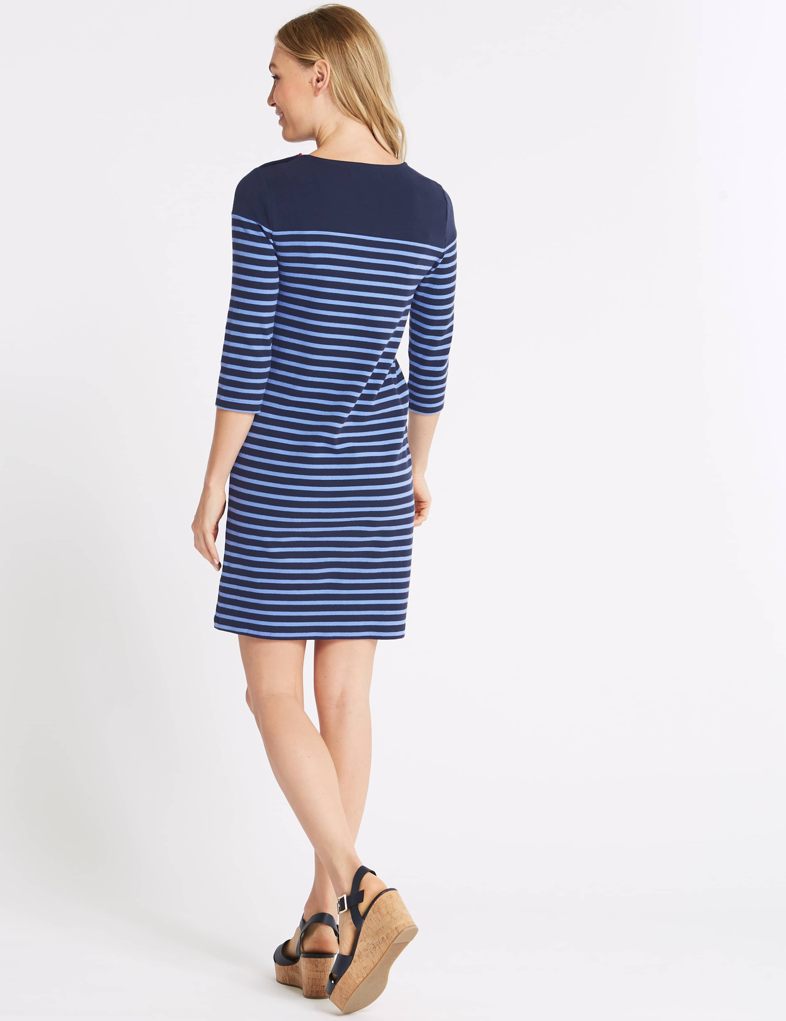 Cotton Rich Striped Tunic Midi Dress 4 of 5