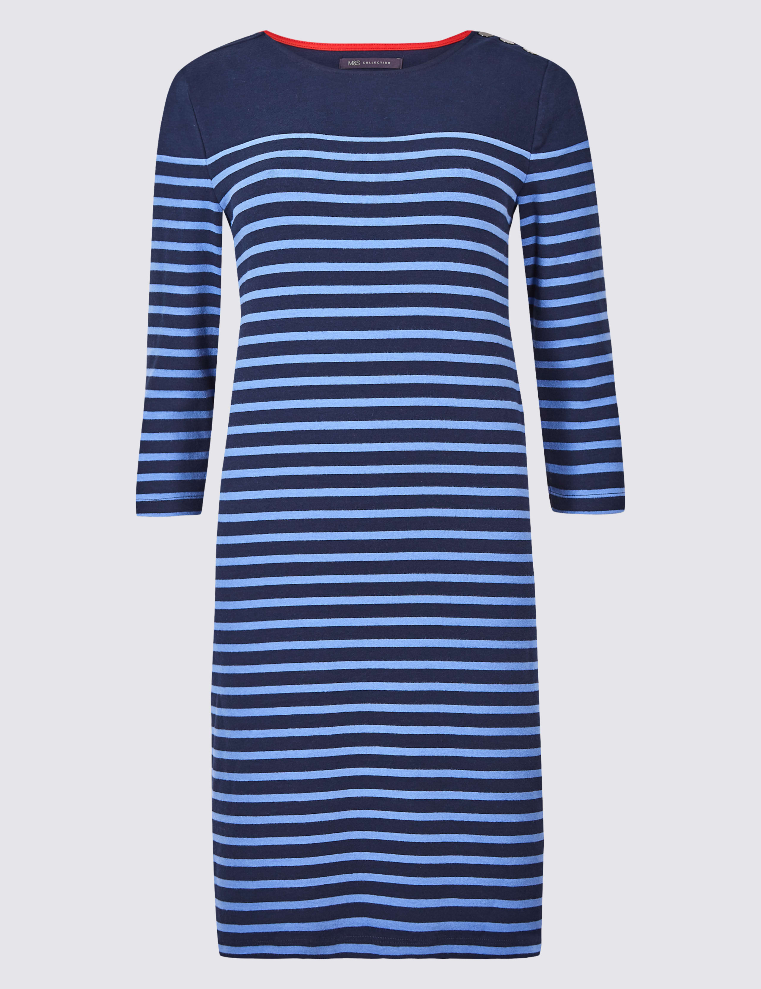 Cotton Rich Striped Tunic Midi Dress 2 of 5
