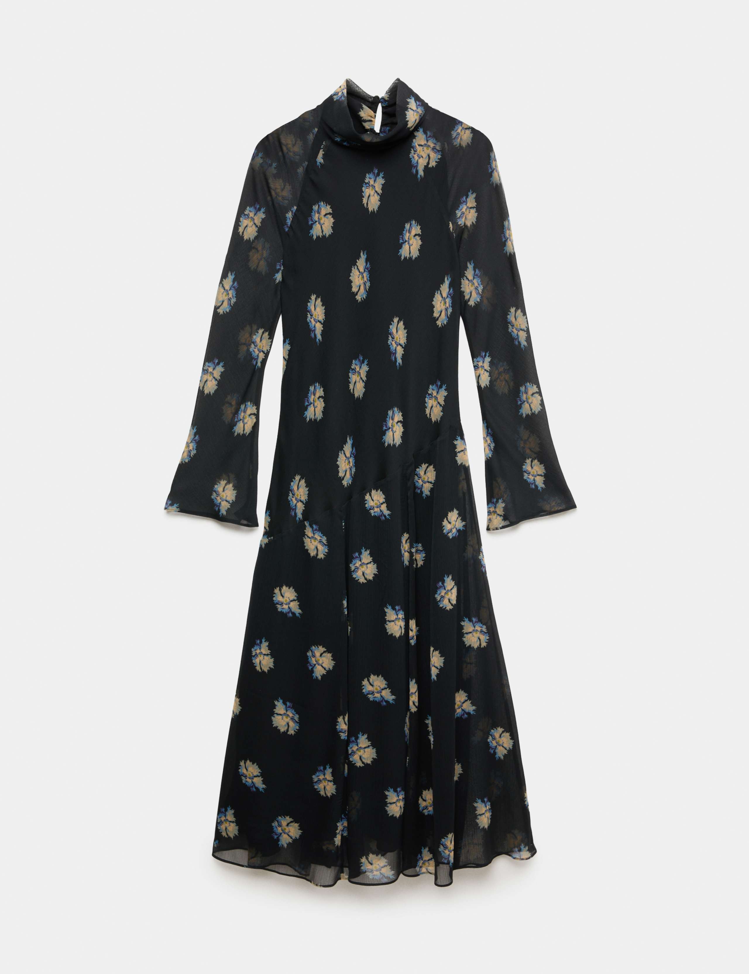 Chiffon Floral High Neck Midaxi Column Dress 2 of 7