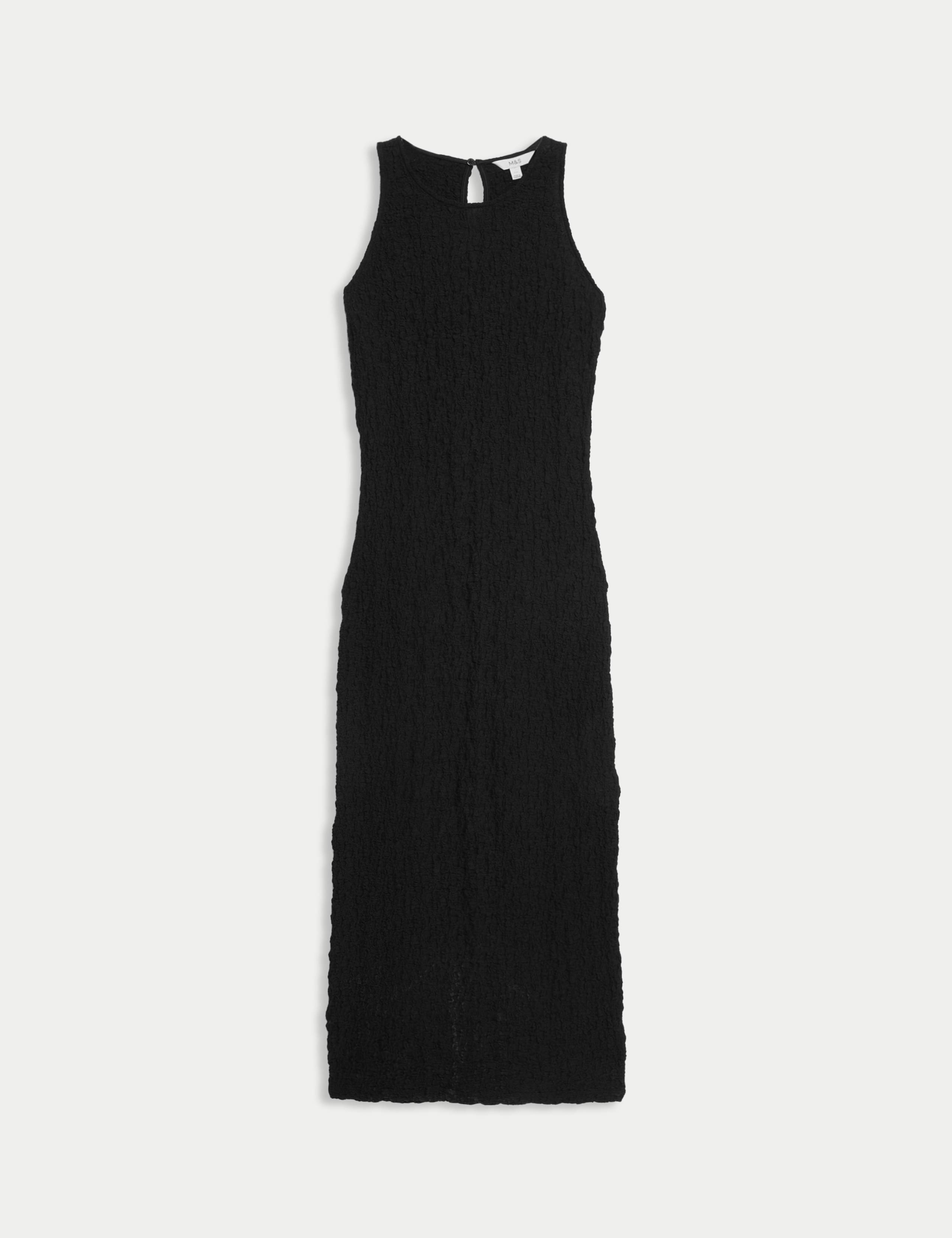 Cotton Rich Jersey Textured Midi Column Dress 2 of 5