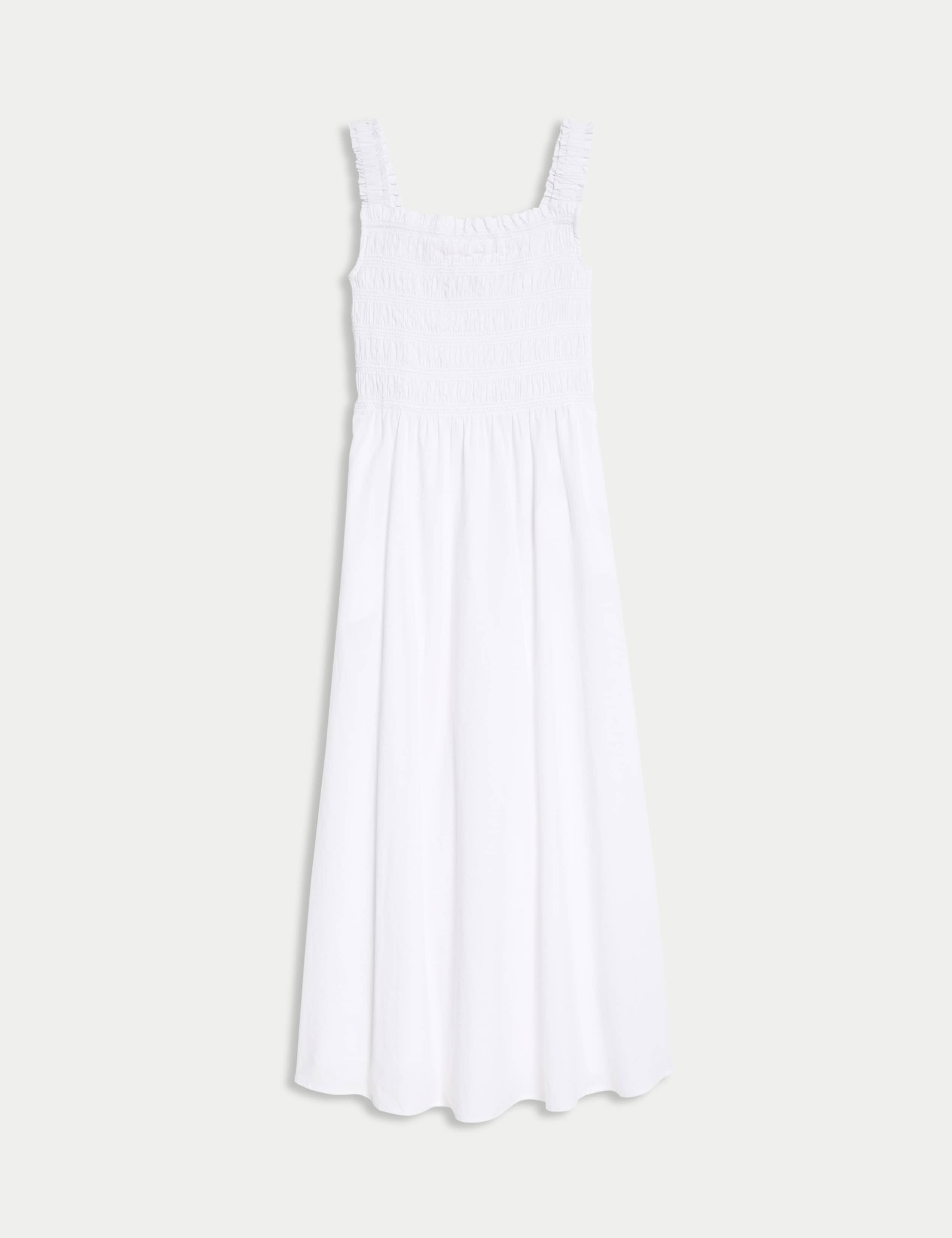 Pure Cotton Textured Midi Waisted Dress 2 of 5