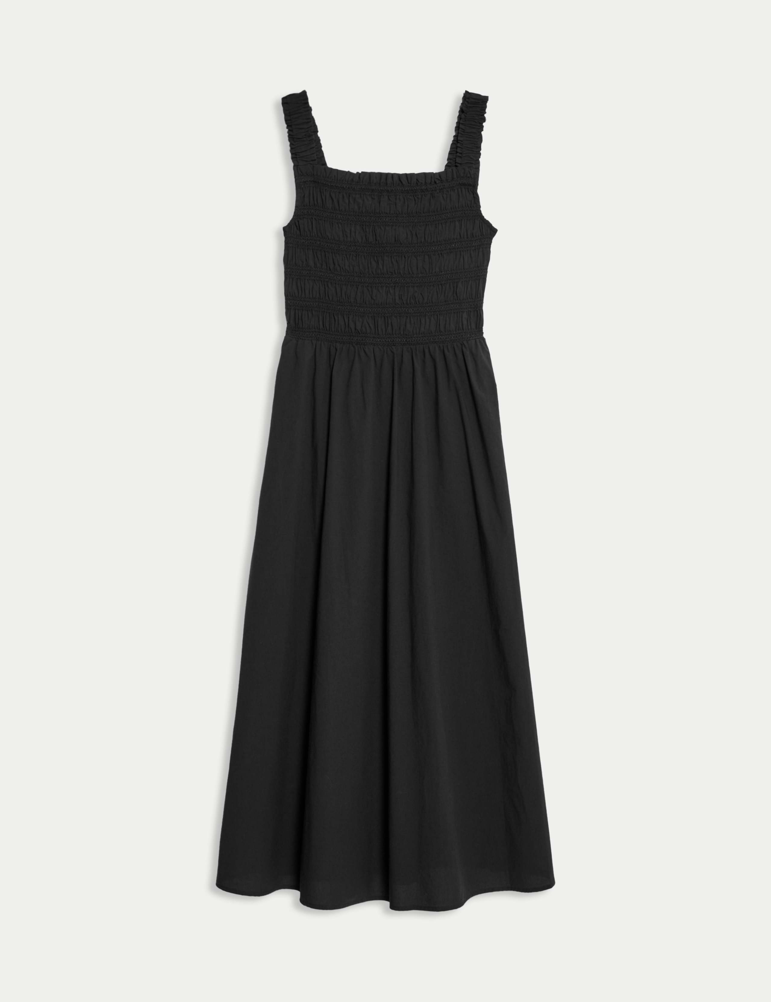 Pure Cotton Textured Midi Waisted Dress 2 of 6
