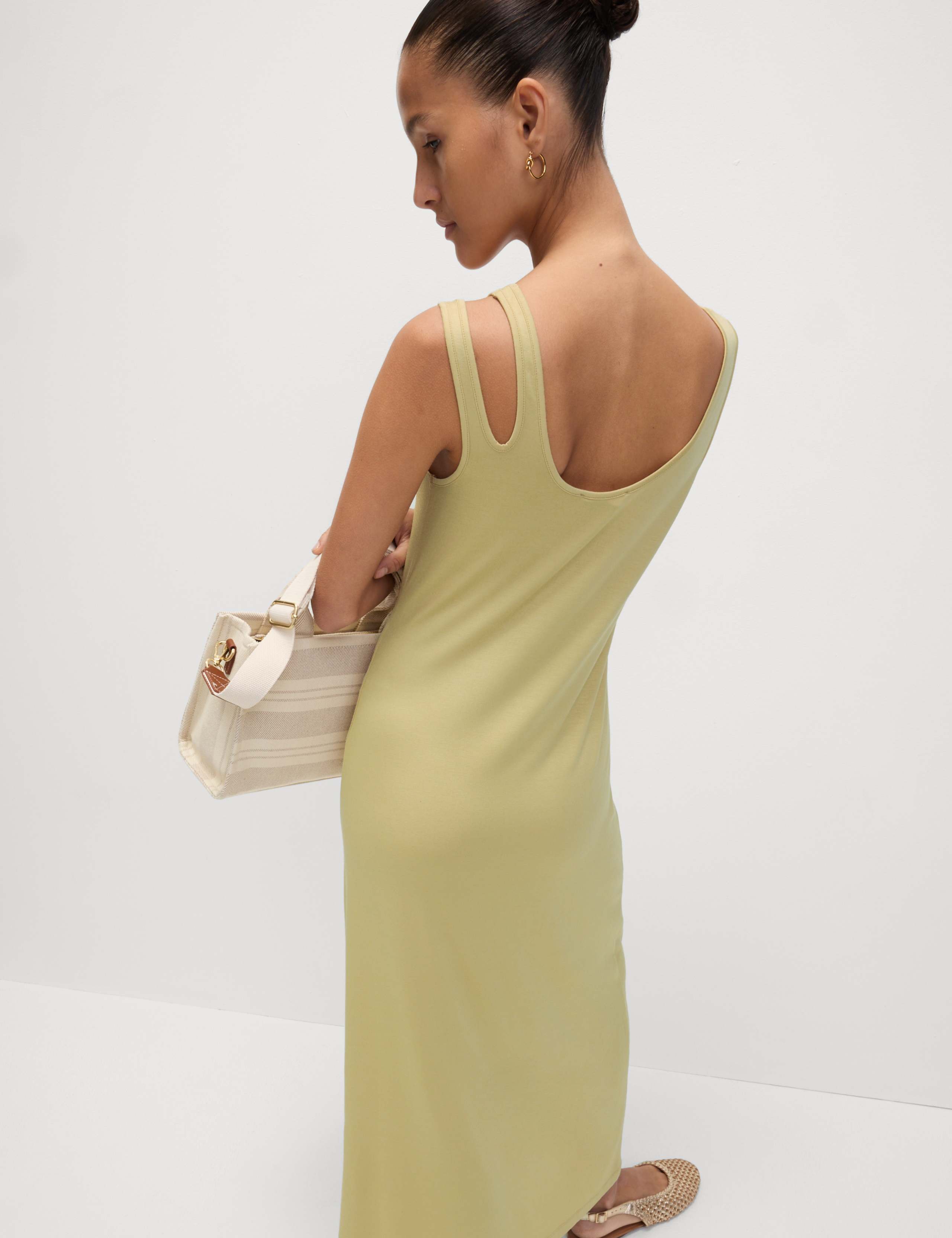 Jersey Scoop Neck Midi Column Dress 6 of 6