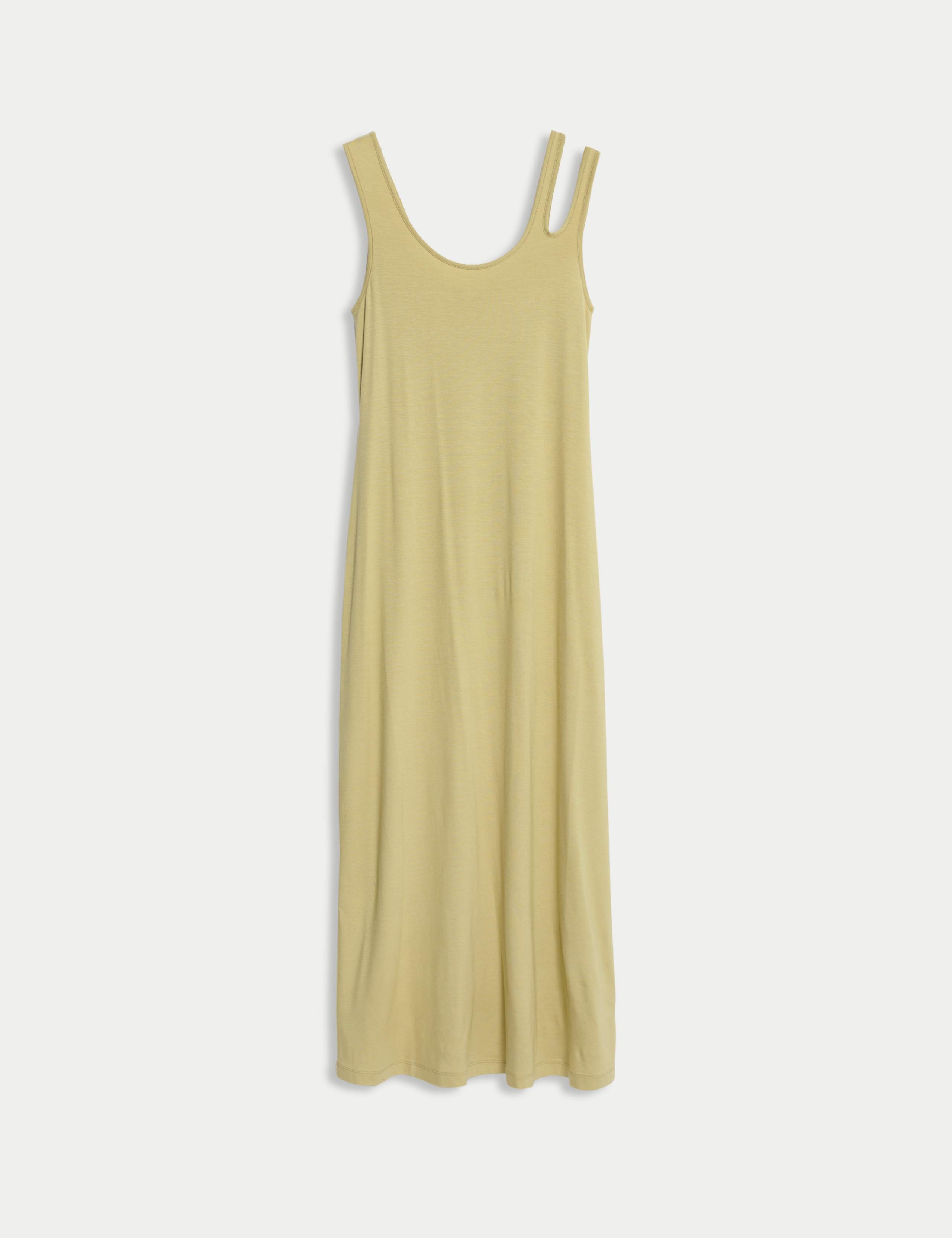 Jersey Scoop Neck Midi Column Dress 2 of 6