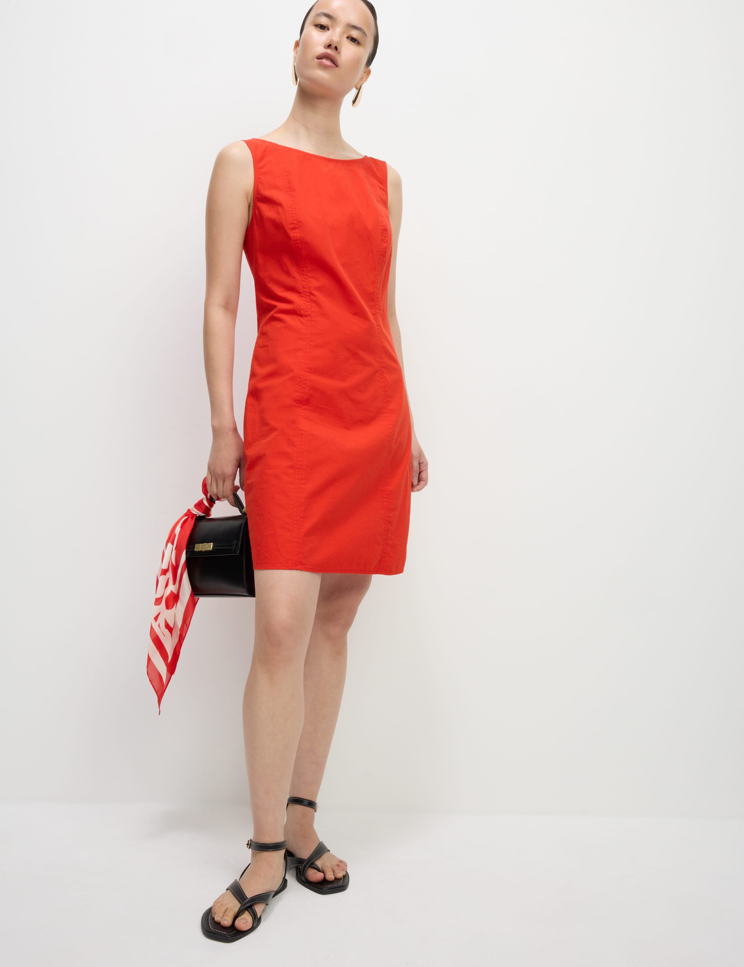Pure Cotton Round Neck Mini Shift Dress 3 of 6